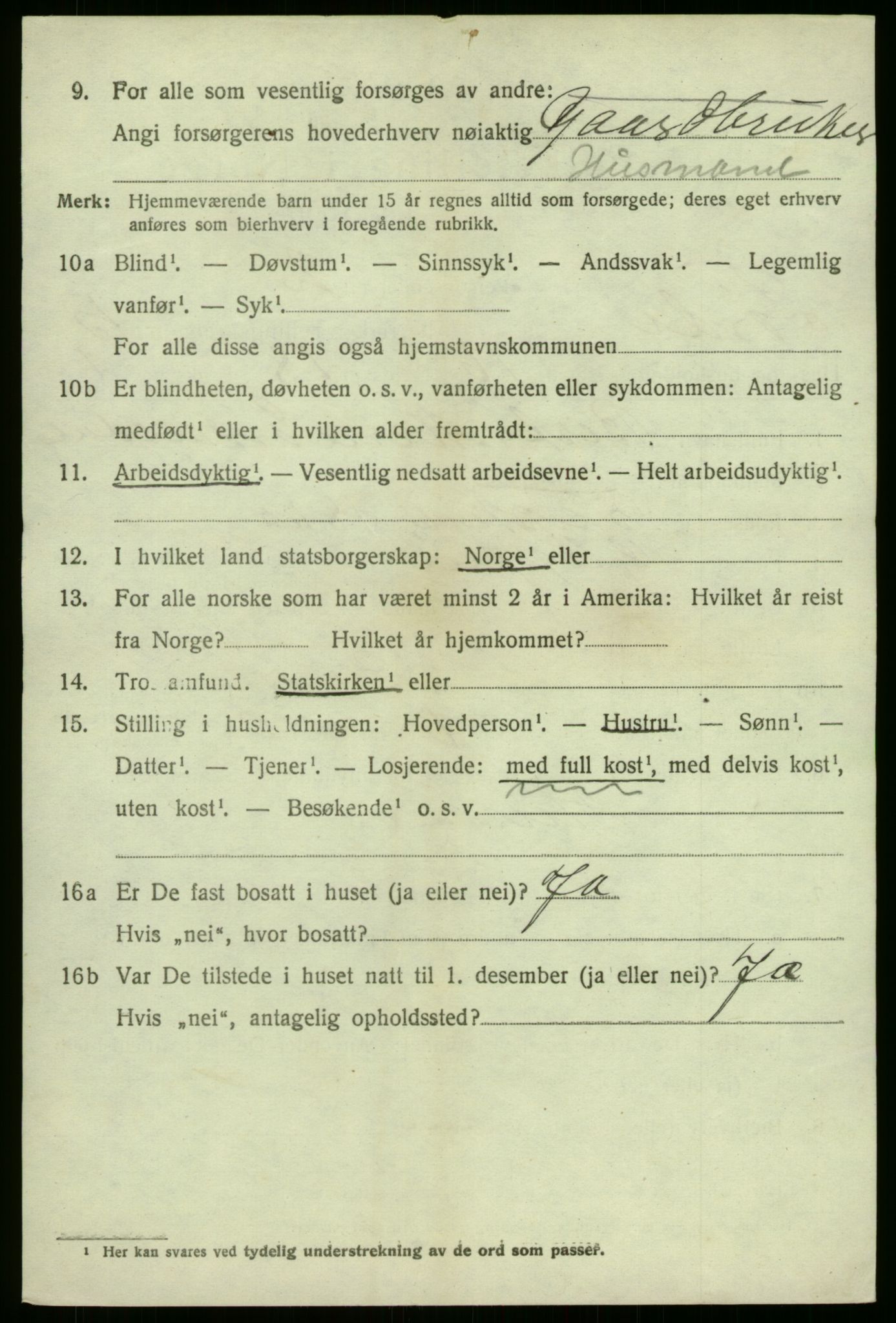 SAB, 1920 census for Førde, 1920, p. 2267