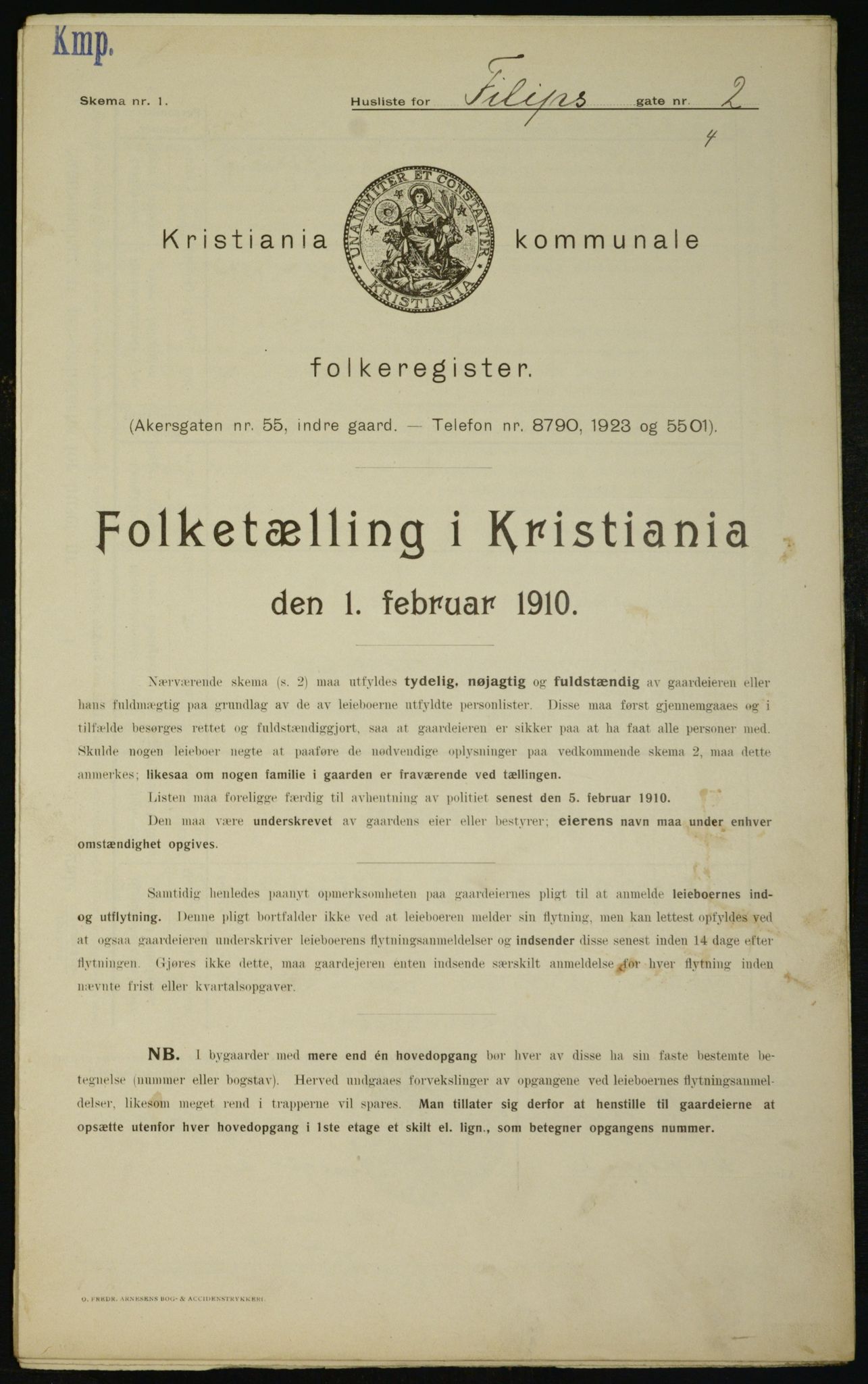 OBA, Municipal Census 1910 for Kristiania, 1910, p. 22760