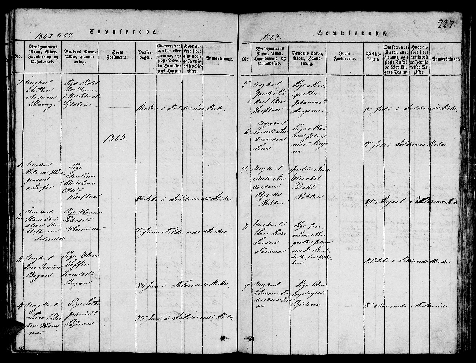Ministerialprotokoller, klokkerbøker og fødselsregistre - Nord-Trøndelag, SAT/A-1458/780/L0648: Parish register (copy) no. 780C01 /3, 1815-1877, p. 227