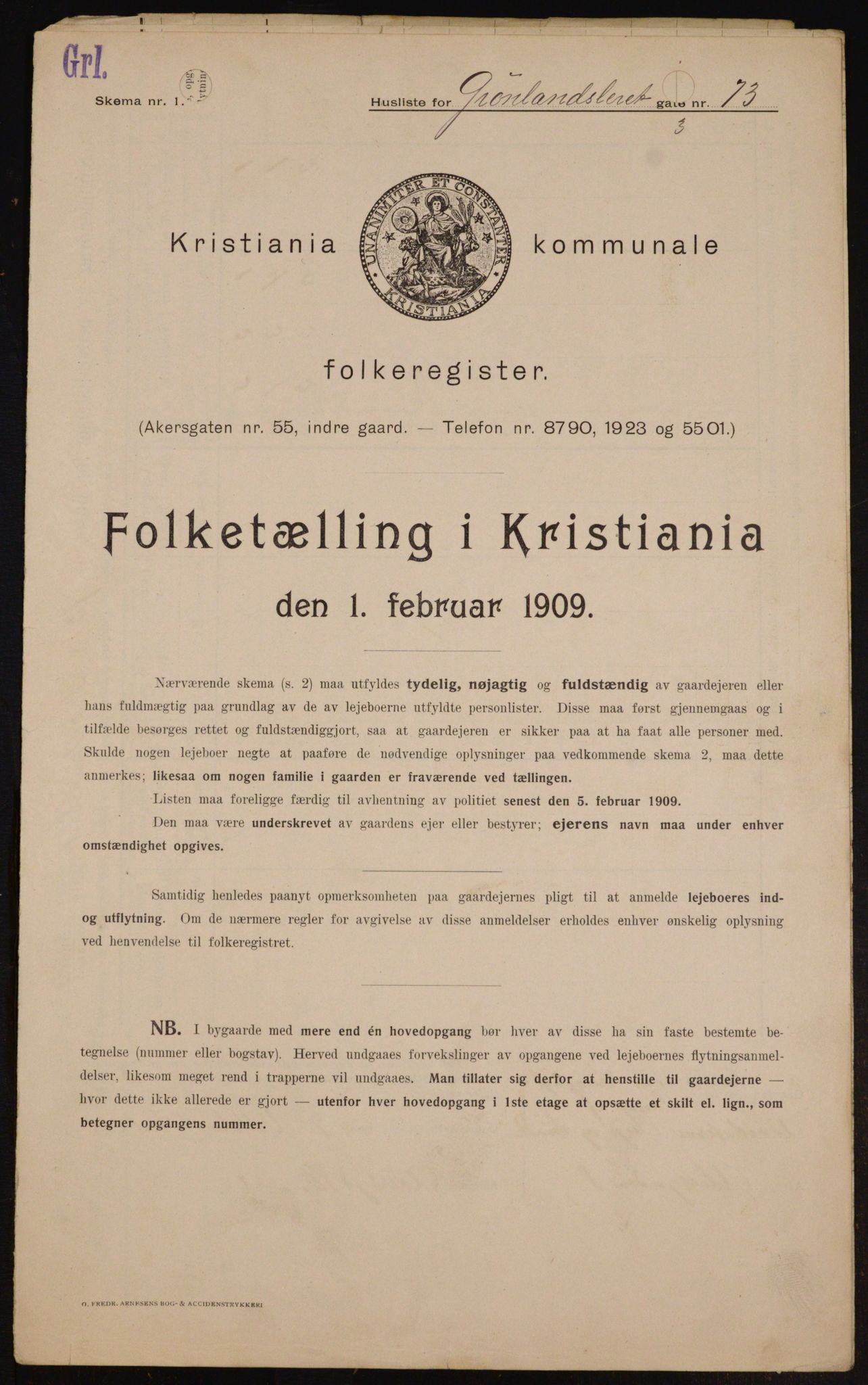 OBA, Municipal Census 1909 for Kristiania, 1909, p. 29360