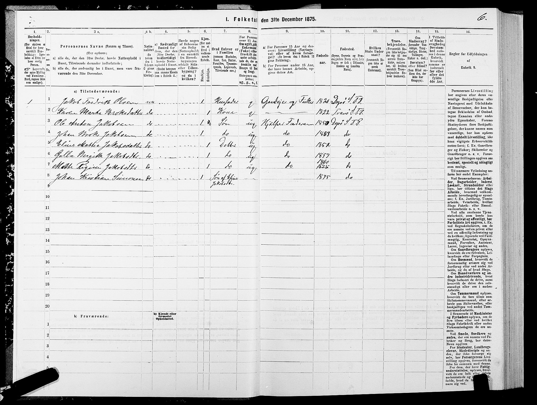 SATØ, 1875 census for 1927P Tranøy, 1875, p. 3006