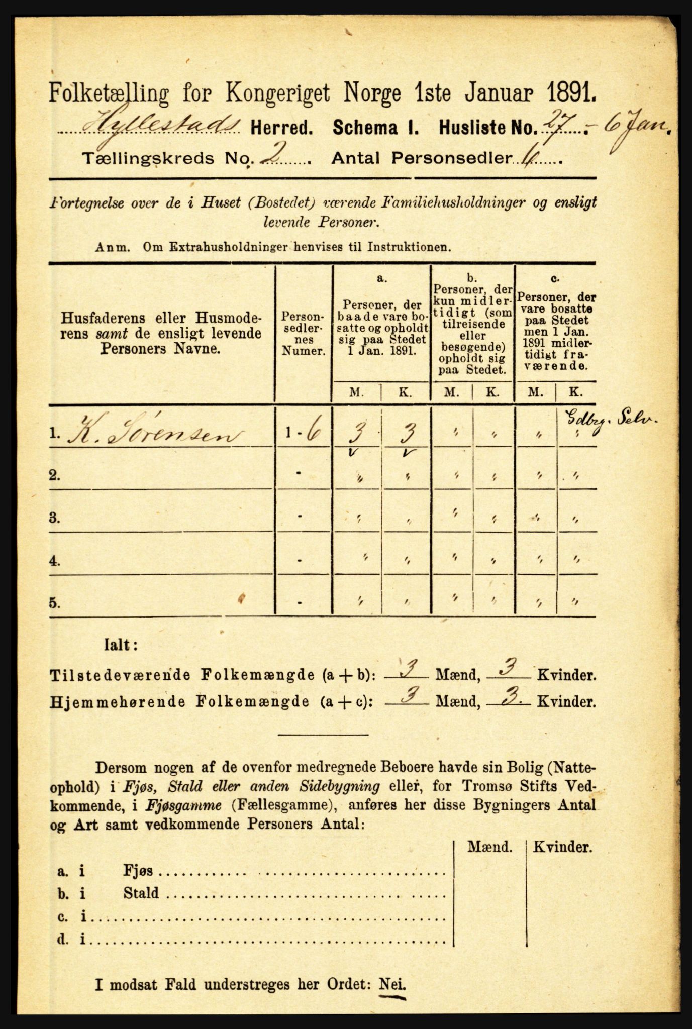 RA, 1891 census for 1413 Hyllestad, 1891, p. 147