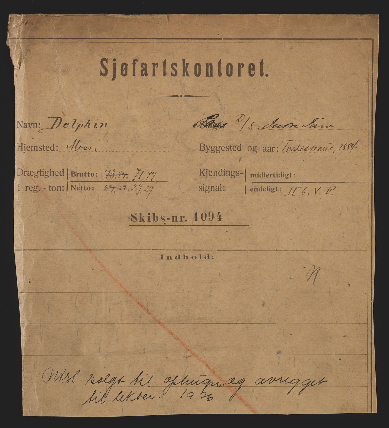 Sjøfartsdirektoratet med forløpere, skipsmapper slettede skip, RA/S-4998/F/Fa/L0236: --, 1866-1926, p. 331