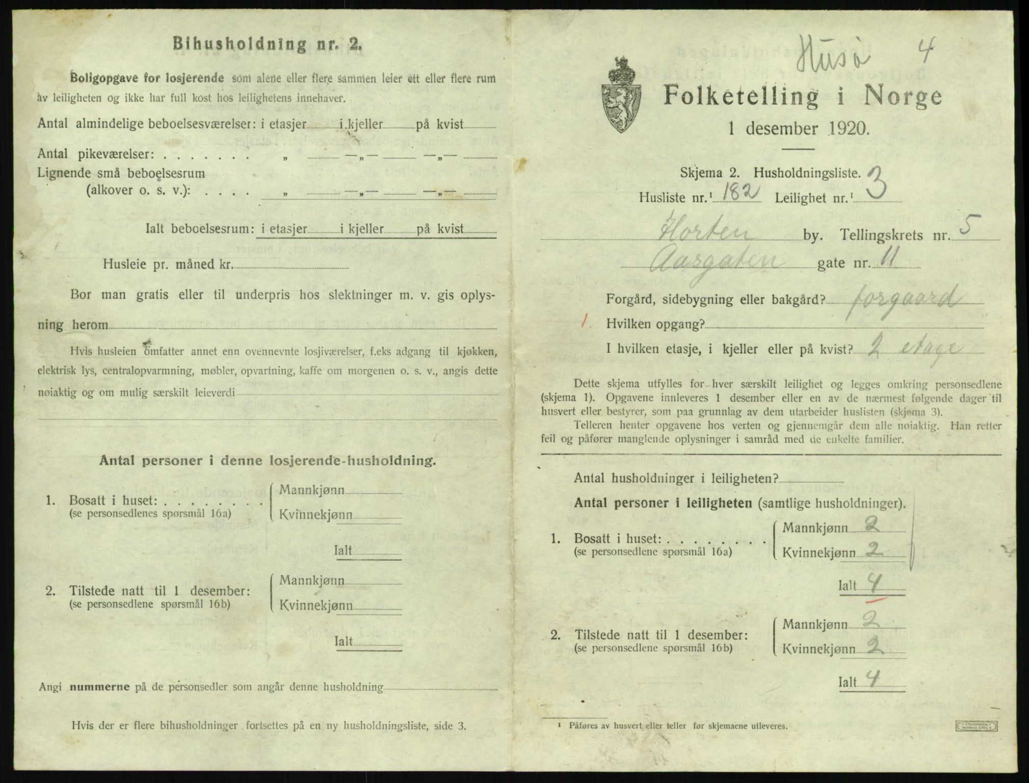 SAKO, 1920 census for Horten, 1920, p. 6283