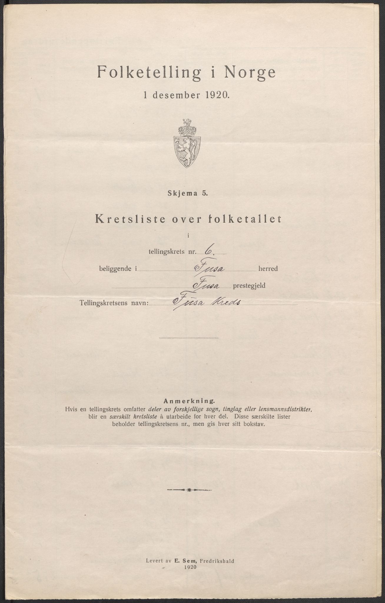 SAB, 1920 census for Fusa, 1920, p. 19