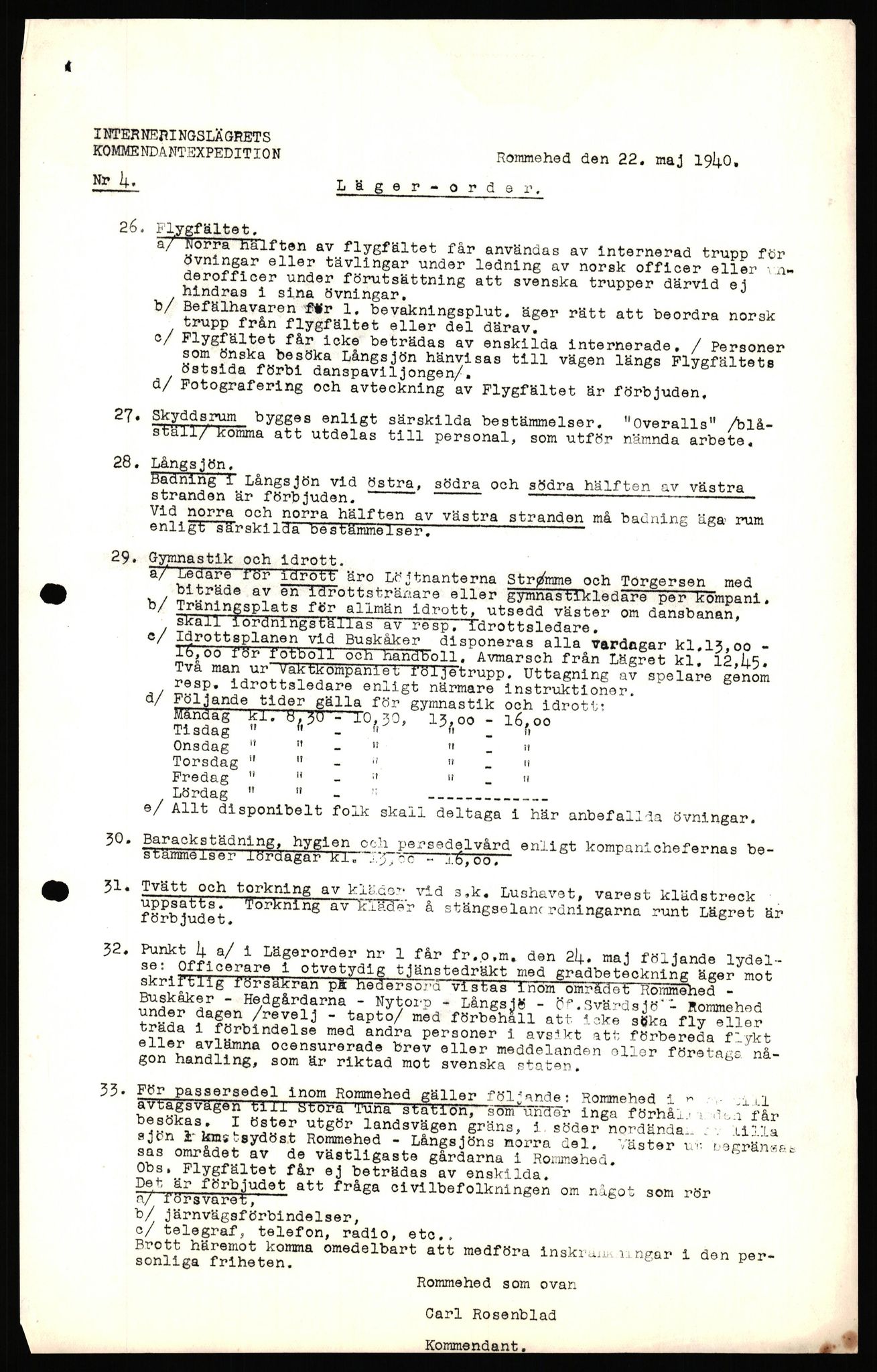 Forsvaret, Forsvarets krigshistoriske avdeling, AV/RA-RAFA-2017/Y/Yf/L0205: II-C-11-2110 - Norske internert i Sverige 1940, 1940, p. 21