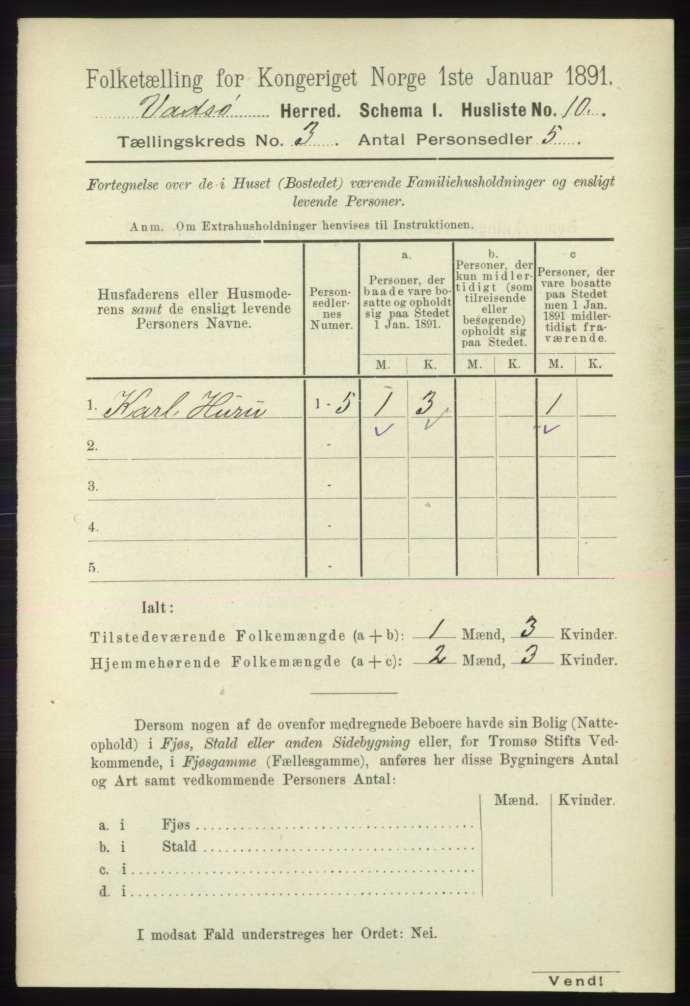 RA, 1891 census for 2029 Vadsø, 1891, p. 779