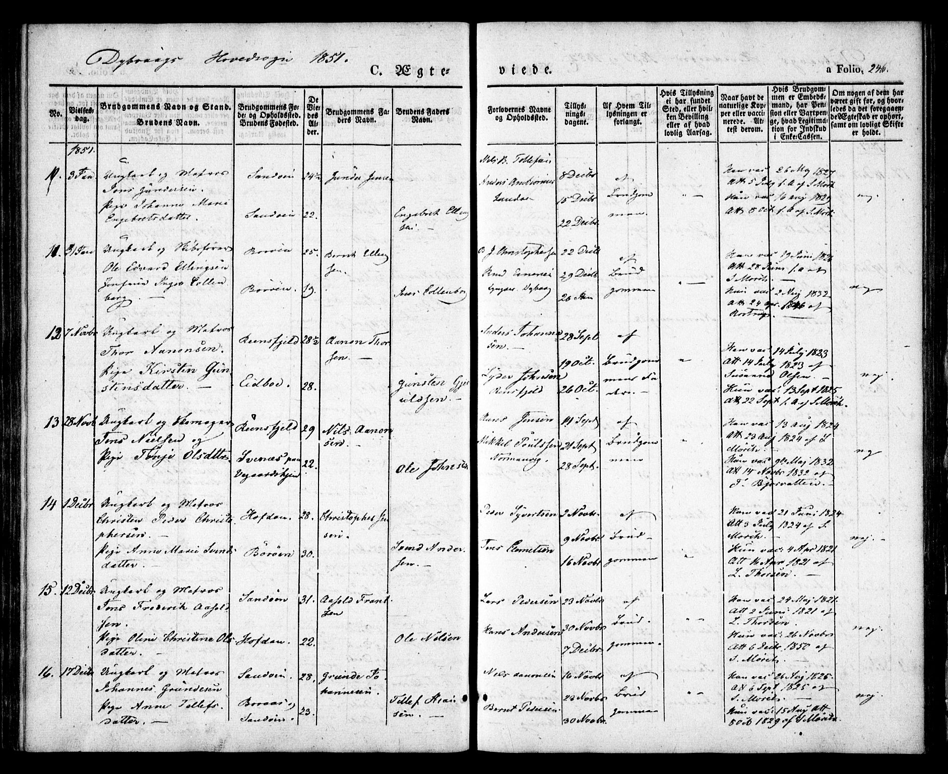 Dypvåg sokneprestkontor, AV/SAK-1111-0007/F/Fa/Faa/L0005: Parish register (official) no. A 5, 1841-1854, p. 246