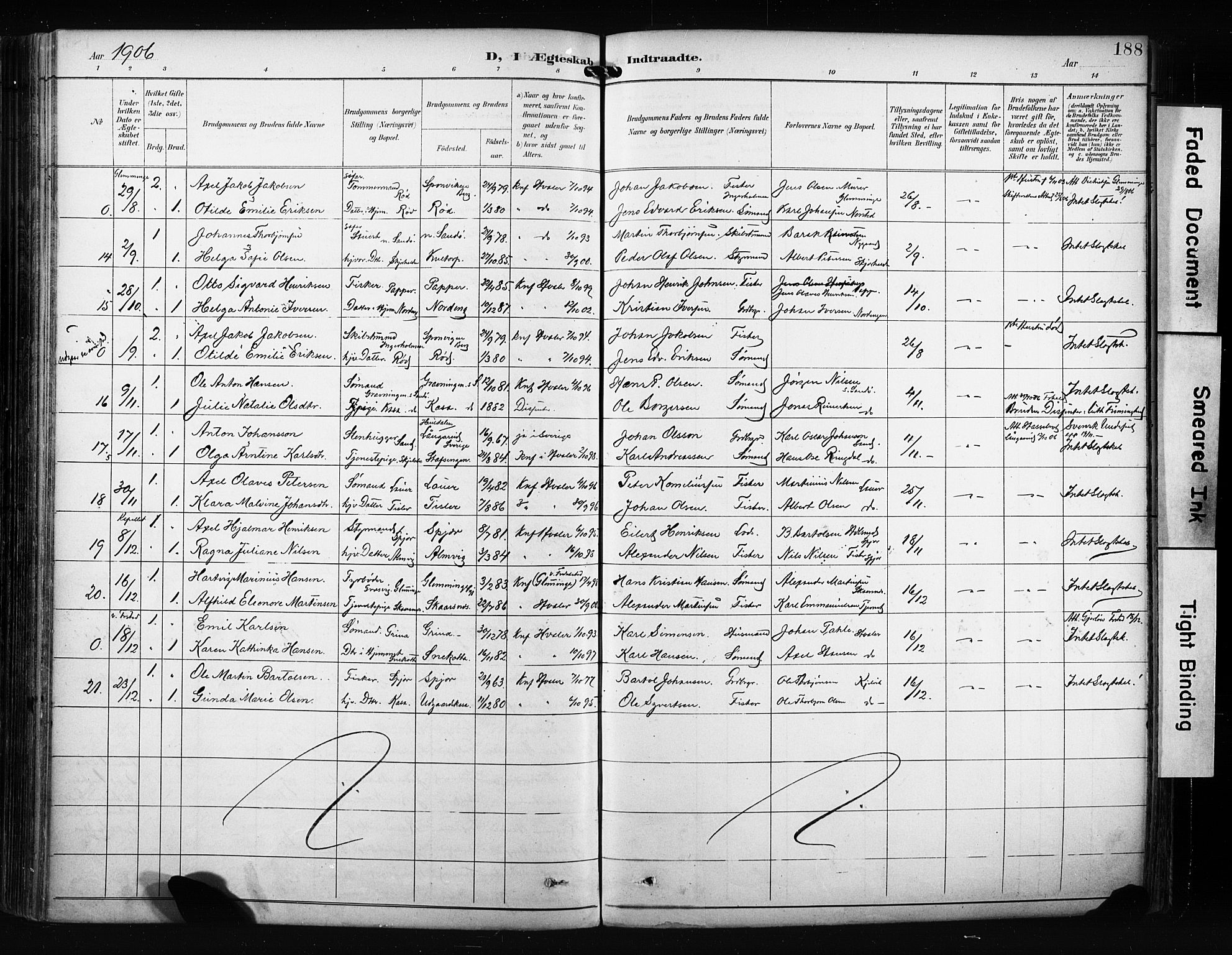 Hvaler prestekontor Kirkebøker, AV/SAO-A-2001/F/Fa/L0009: Parish register (official) no. I 9, 1895-1906, p. 188