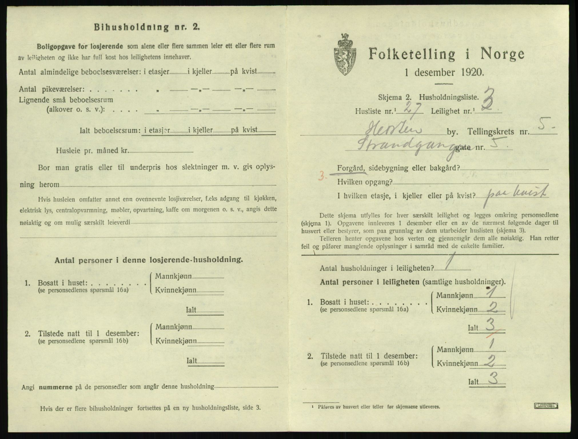 SAKO, 1920 census for Horten, 1920, p. 5741