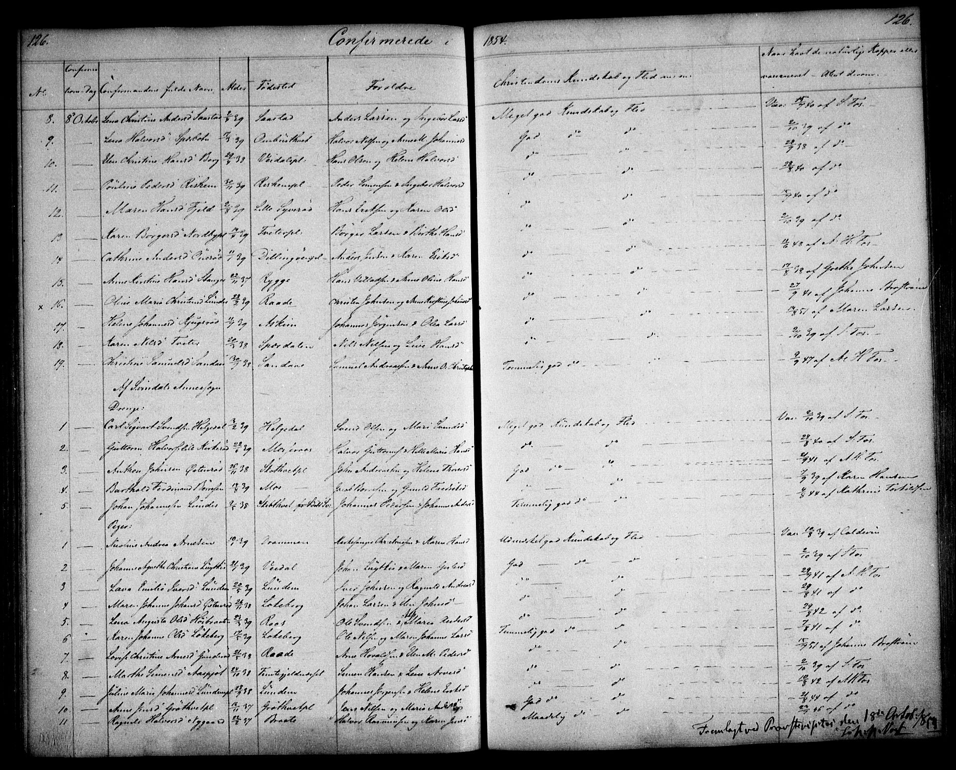 Våler prestekontor Kirkebøker, AV/SAO-A-11083/F/Fa/L0006: Parish register (official) no. I 6, 1840-1861, p. 126