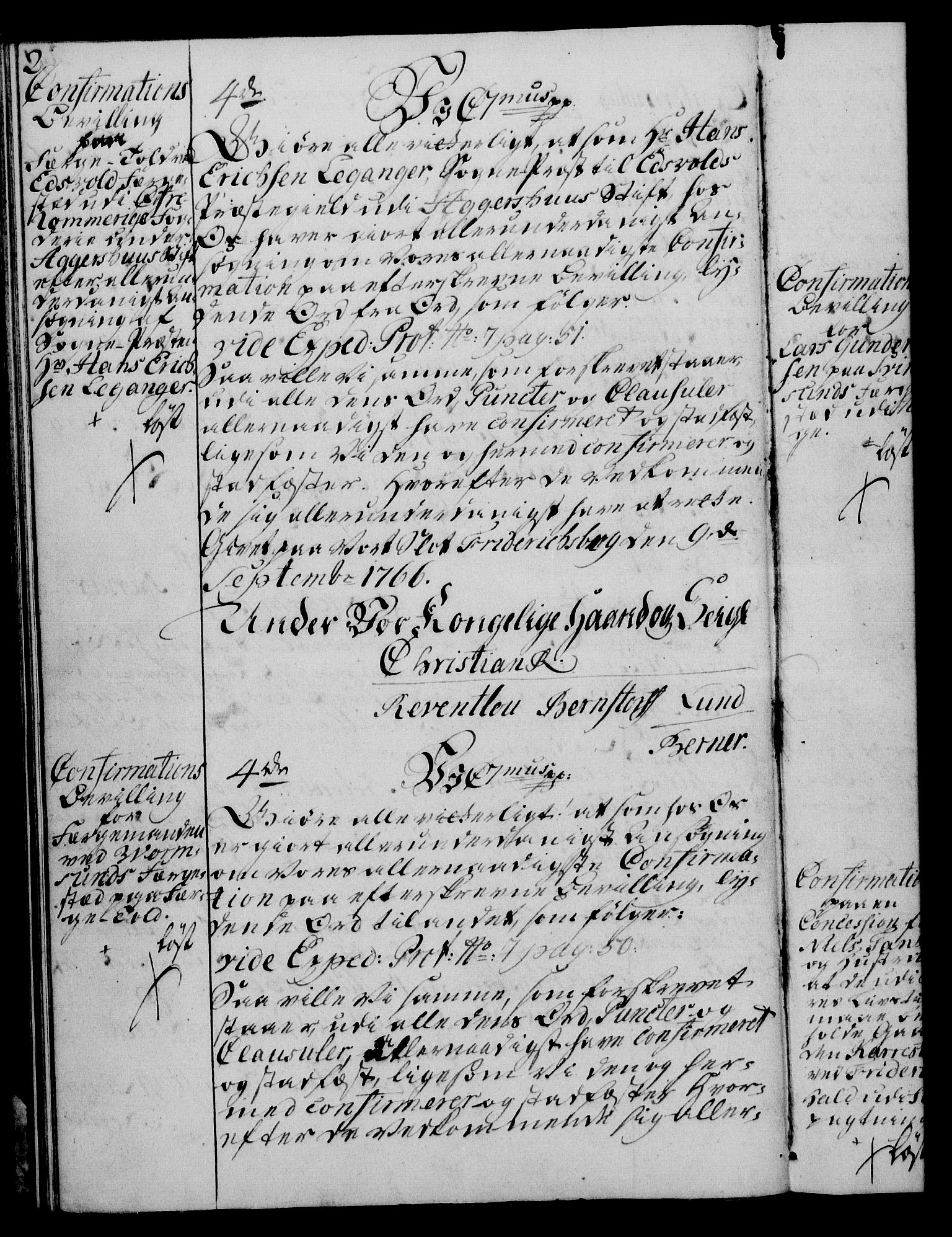Rentekammeret, Kammerkanselliet, AV/RA-EA-3111/G/Gg/Ggc/Ggca/L0002: Norsk konfirmasjonsekspedisjonsprotokoll med register (merket RK 53.24), 1766-1772, p. 2