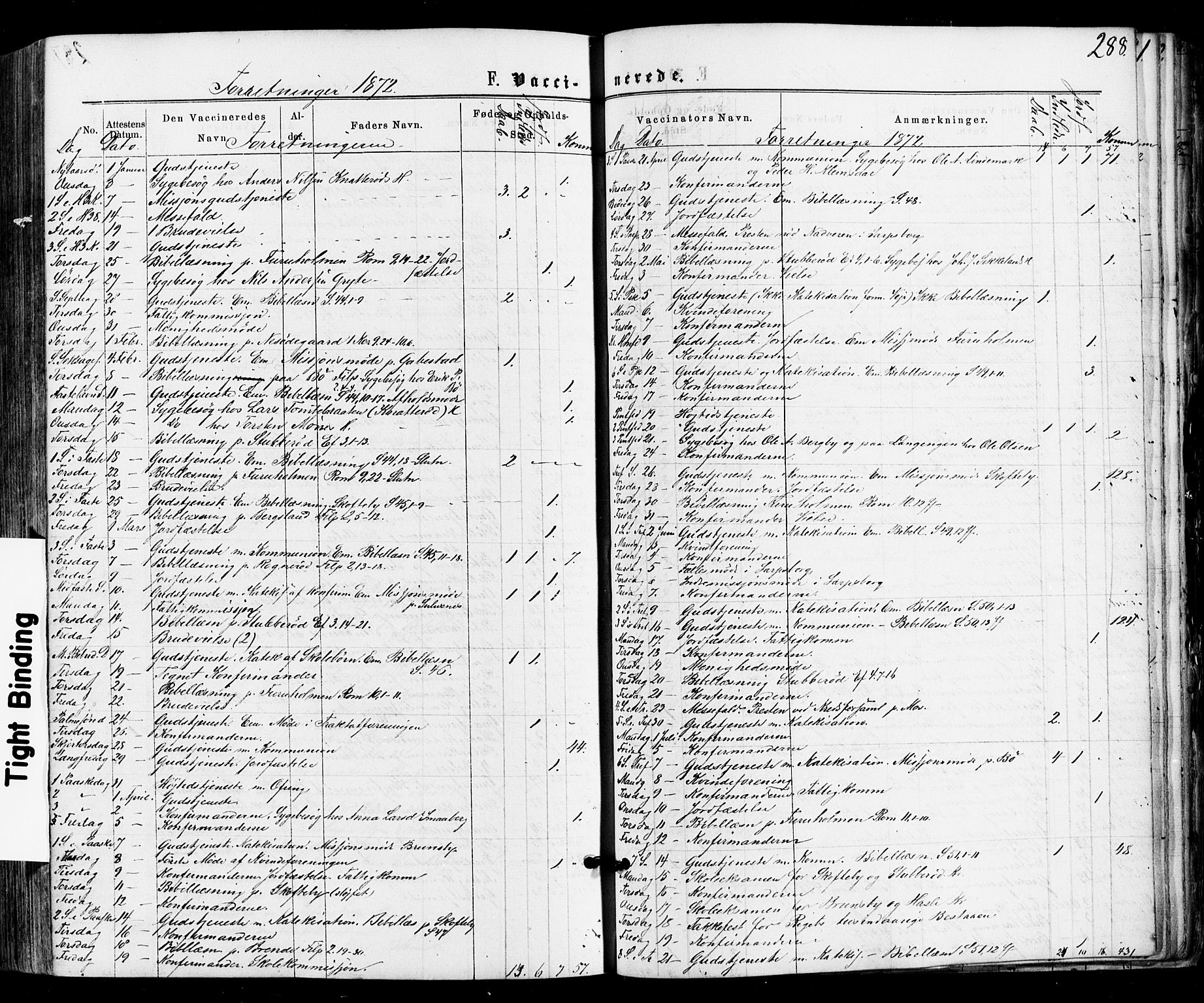 Varteig prestekontor Kirkebøker, SAO/A-10447a/F/Fa/L0001: Parish register (official) no. 1, 1861-1877, p. 288