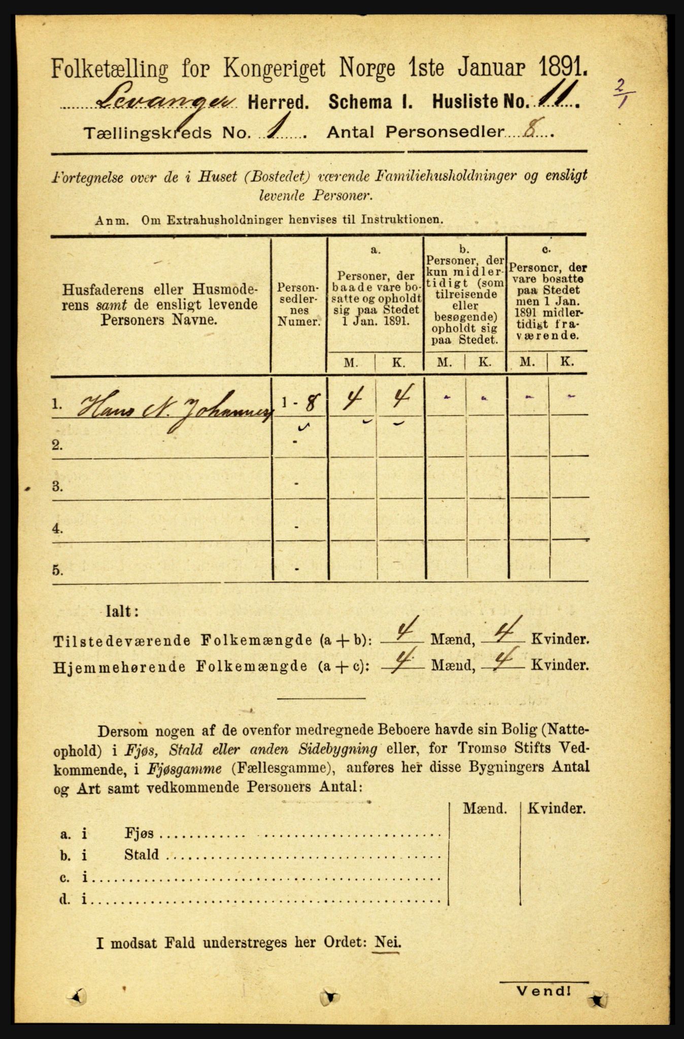 RA, 1891 census for 1720 Levanger, 1891, p. 31