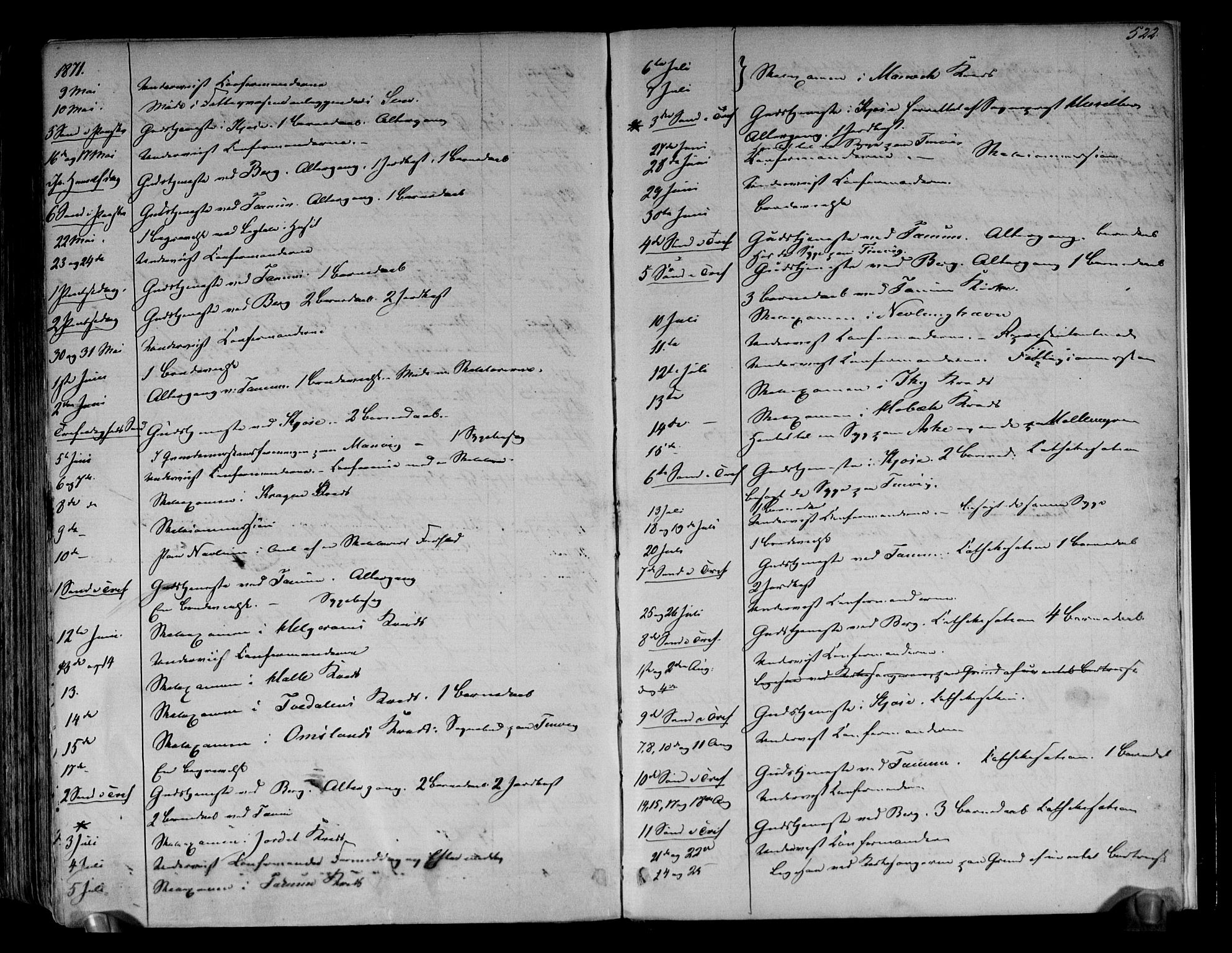 Brunlanes kirkebøker, AV/SAKO-A-342/F/Fa/L0005: Parish register (official) no. I 5, 1862-1877, p. 522