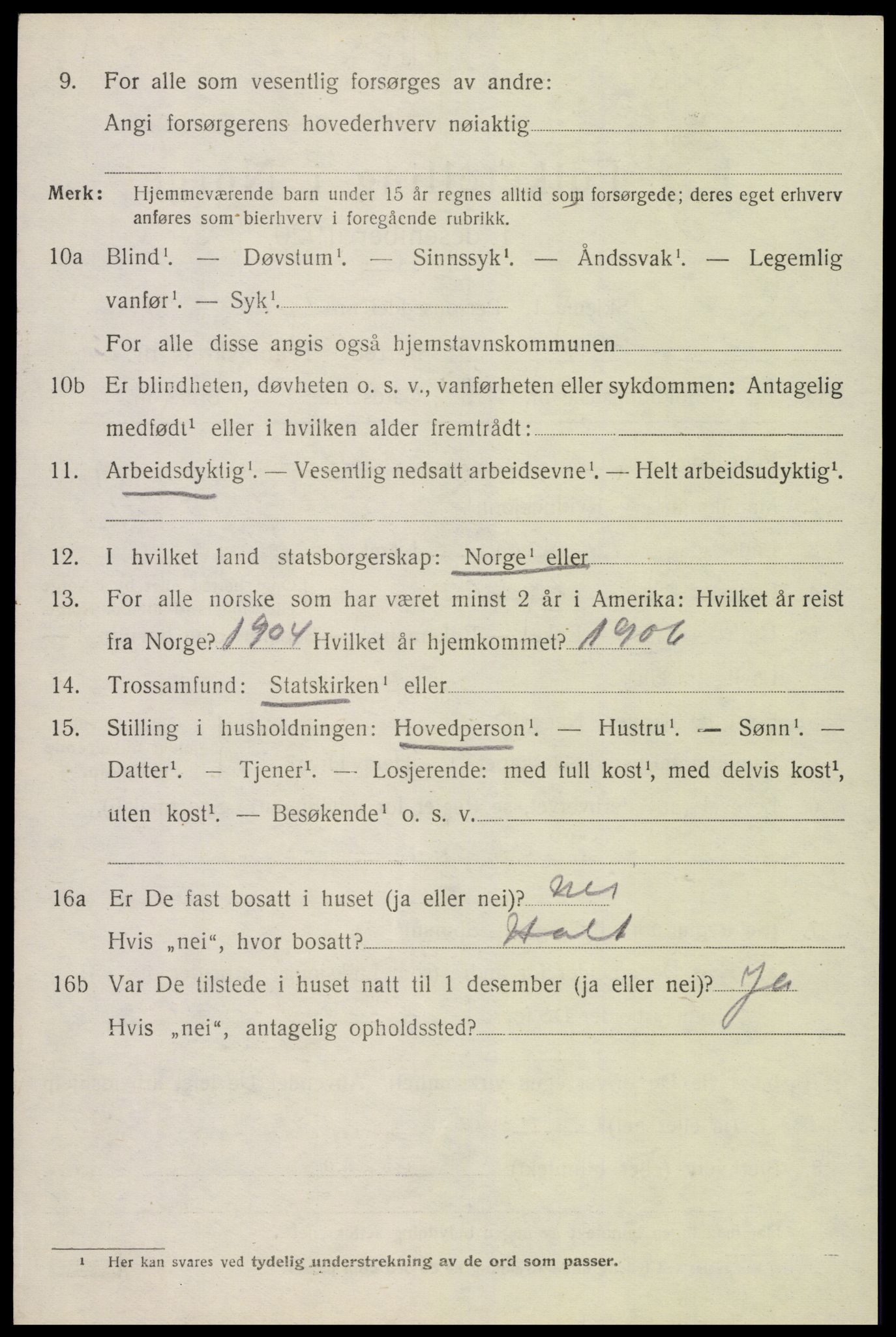 SAK, 1920 census for Stokken, 1920, p. 3701