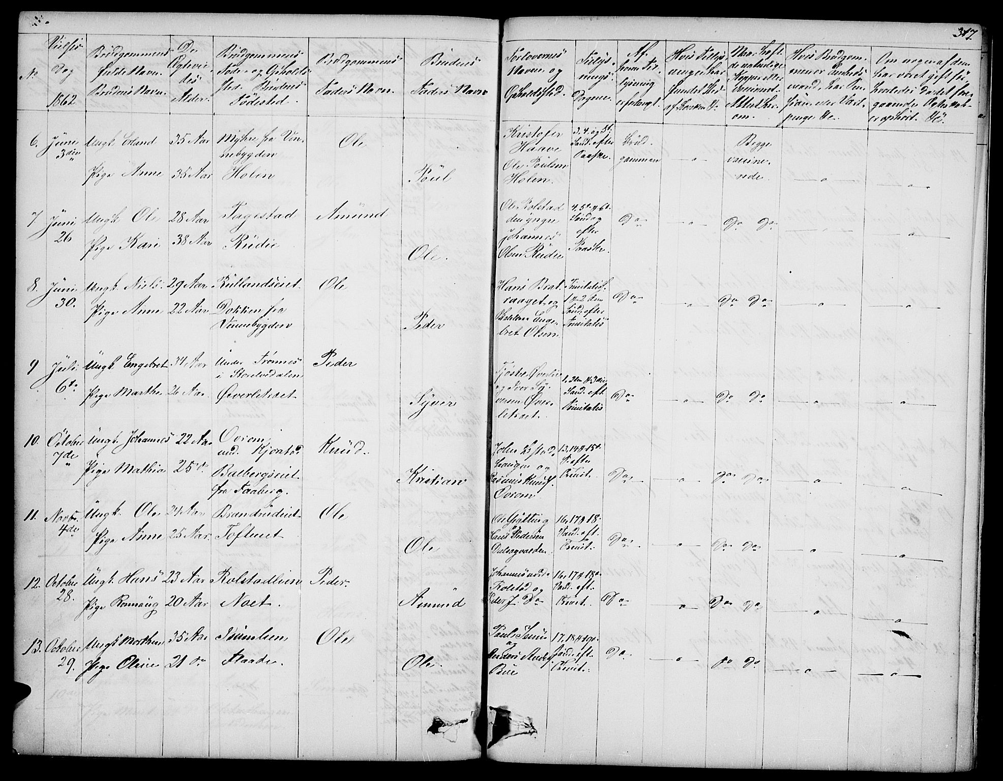 Sør-Fron prestekontor, SAH/PREST-010/H/Ha/Hab/L0001: Parish register (copy) no. 1, 1844-1863, p. 317