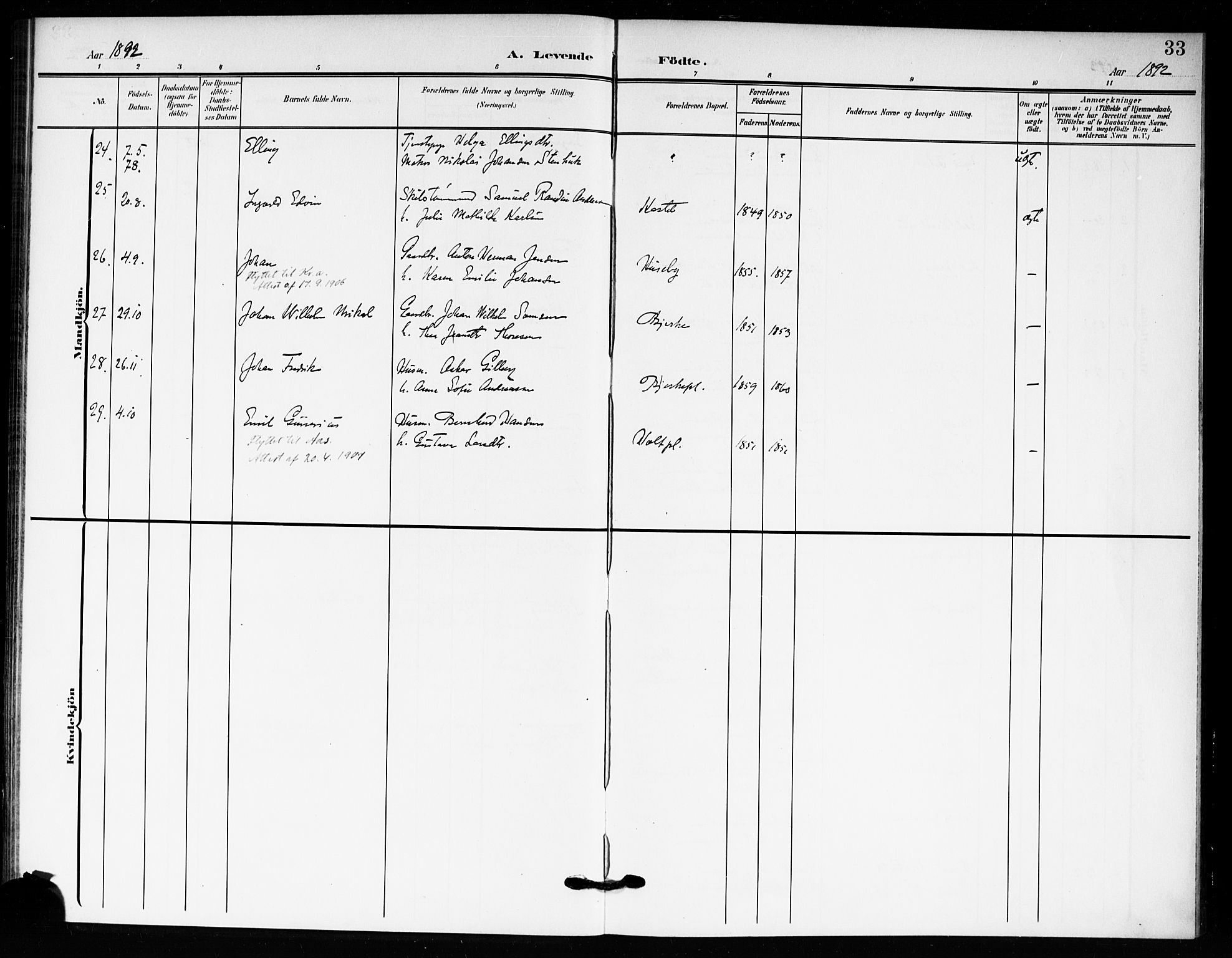 Drøbak prestekontor Kirkebøker, AV/SAO-A-10142a/F/Fc/L0001: Parish register (official) no. III 1, 1871-1900, p. 33