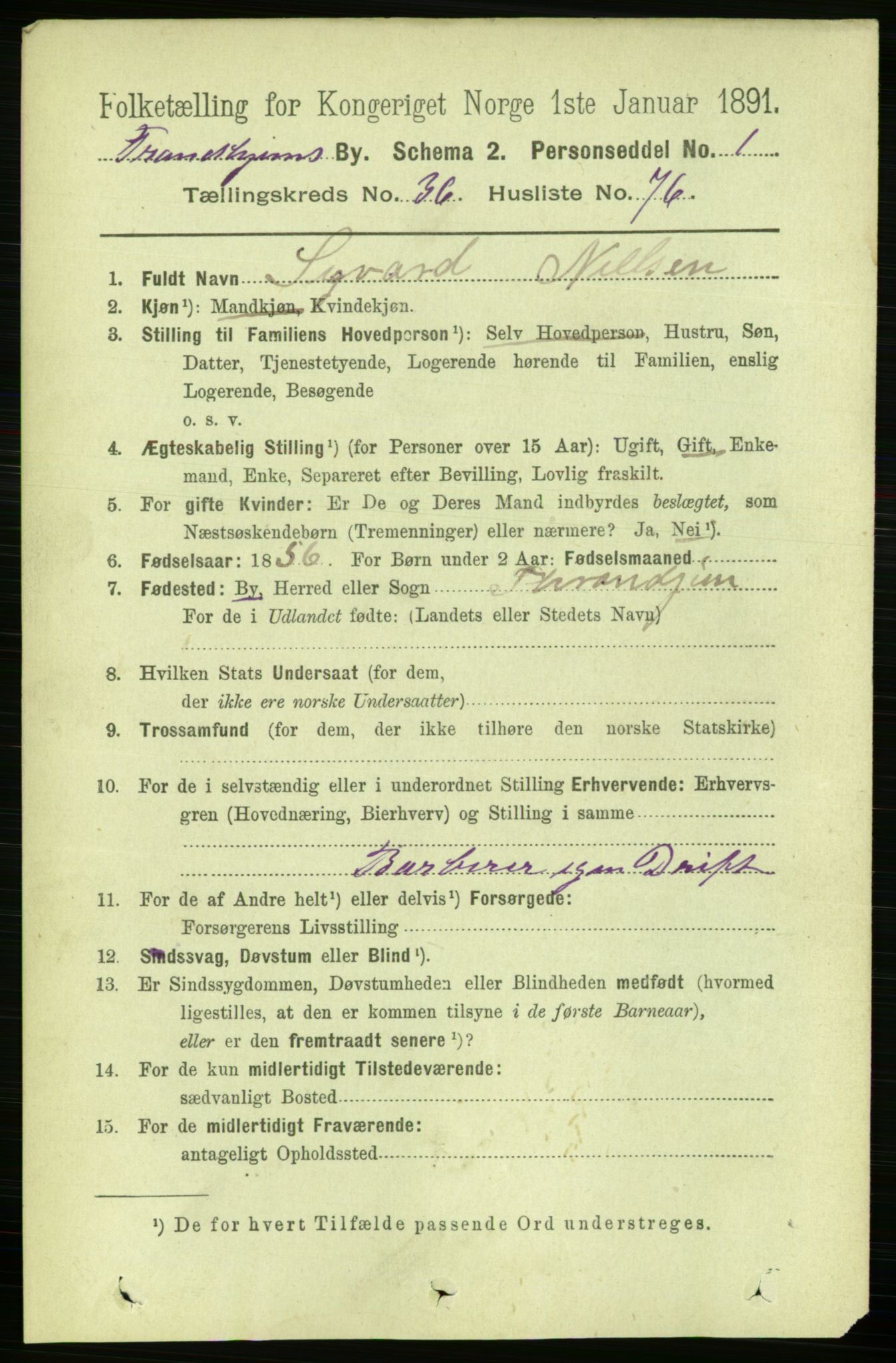 RA, 1891 census for 1601 Trondheim, 1891, p. 27745