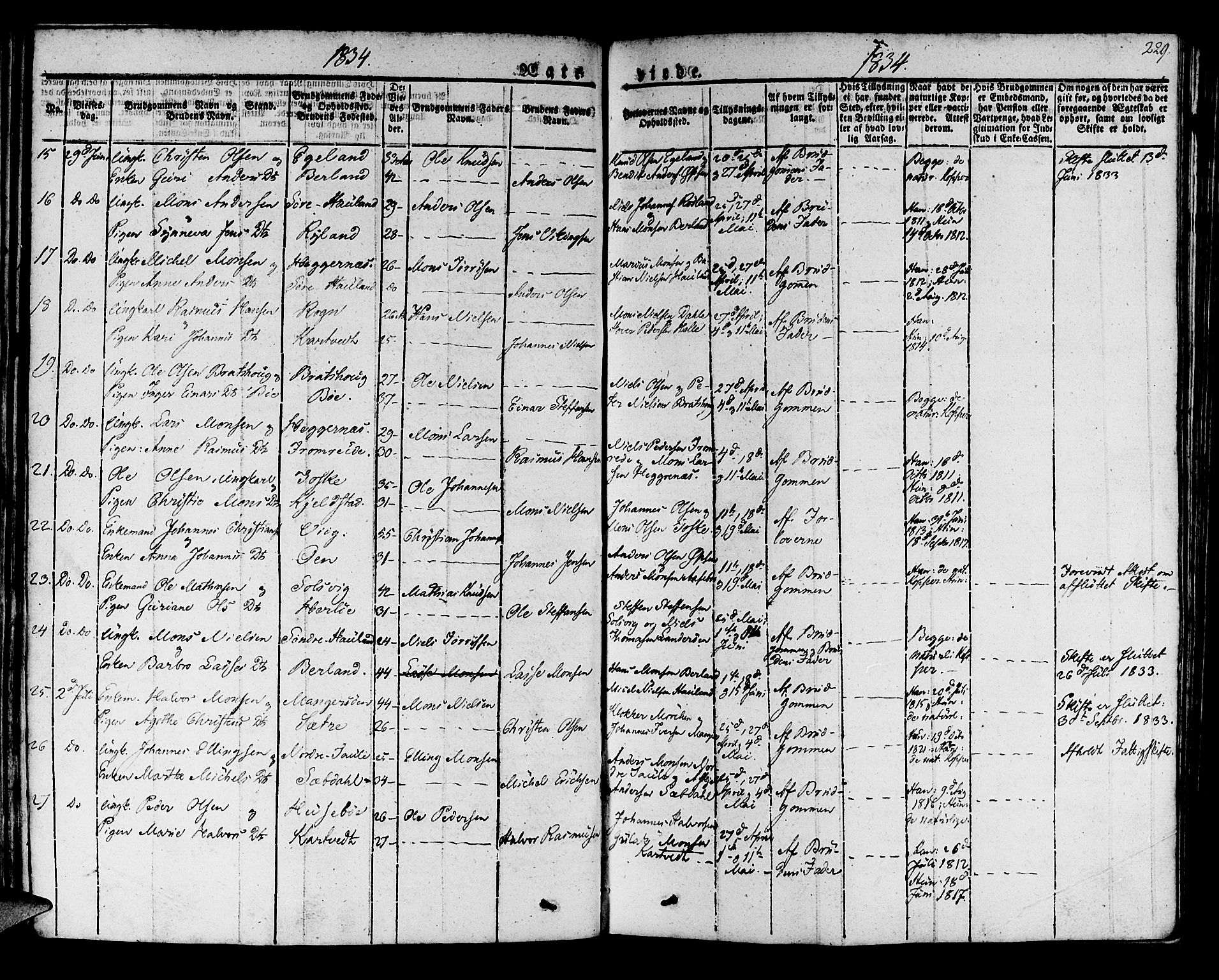 Manger sokneprestembete, SAB/A-76801/H/Haa: Parish register (official) no. A 4, 1824-1838, p. 229