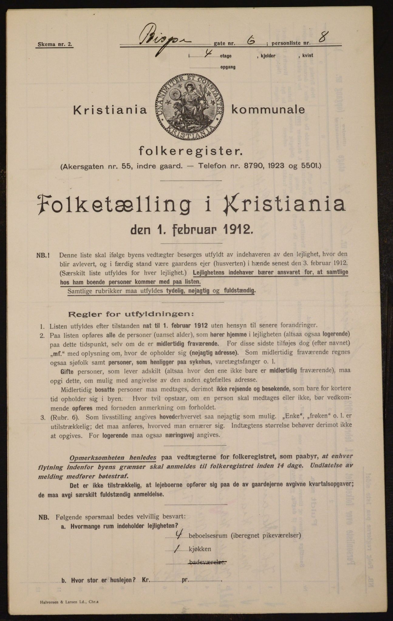 OBA, Municipal Census 1912 for Kristiania, 1912, p. 5240