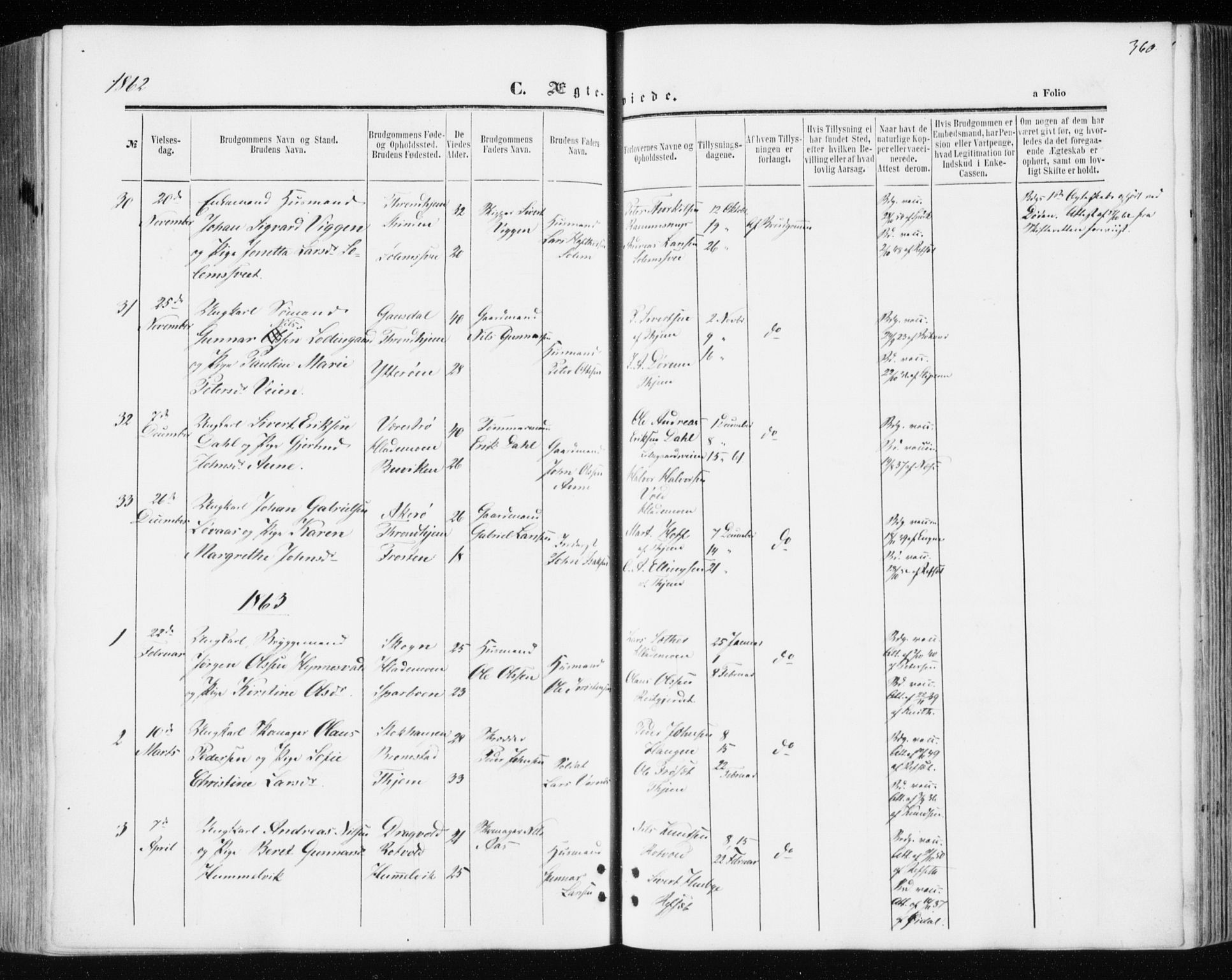 Ministerialprotokoller, klokkerbøker og fødselsregistre - Sør-Trøndelag, SAT/A-1456/606/L0292: Parish register (official) no. 606A07, 1856-1865, p. 360