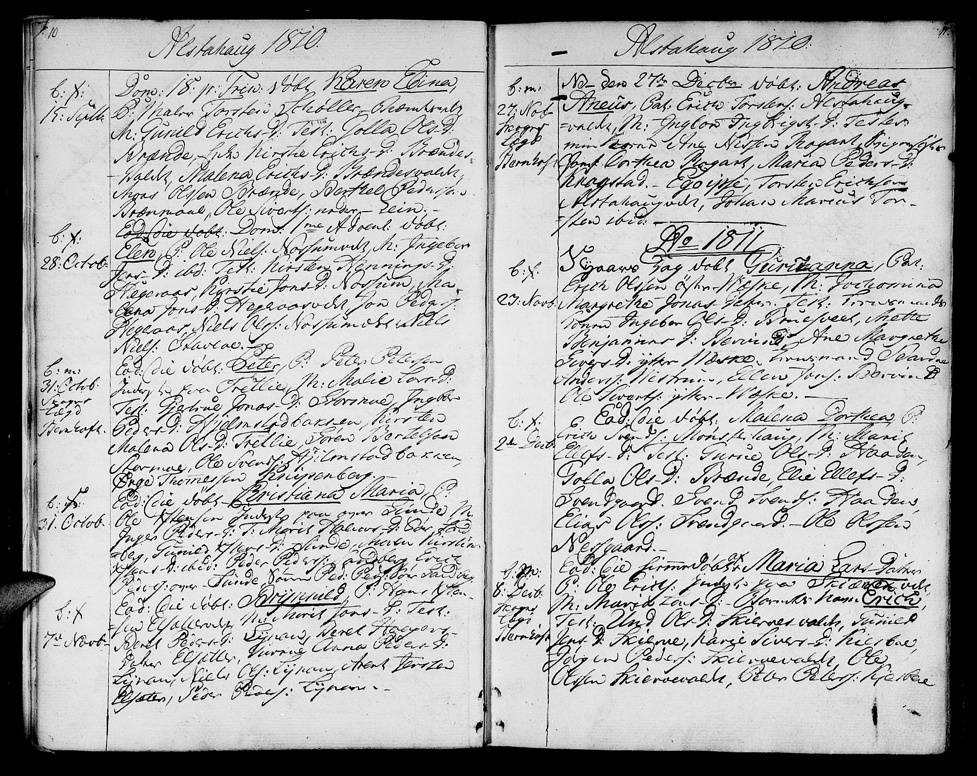 Ministerialprotokoller, klokkerbøker og fødselsregistre - Nord-Trøndelag, SAT/A-1458/717/L0145: Parish register (official) no. 717A03 /1, 1810-1815, p. 10-11