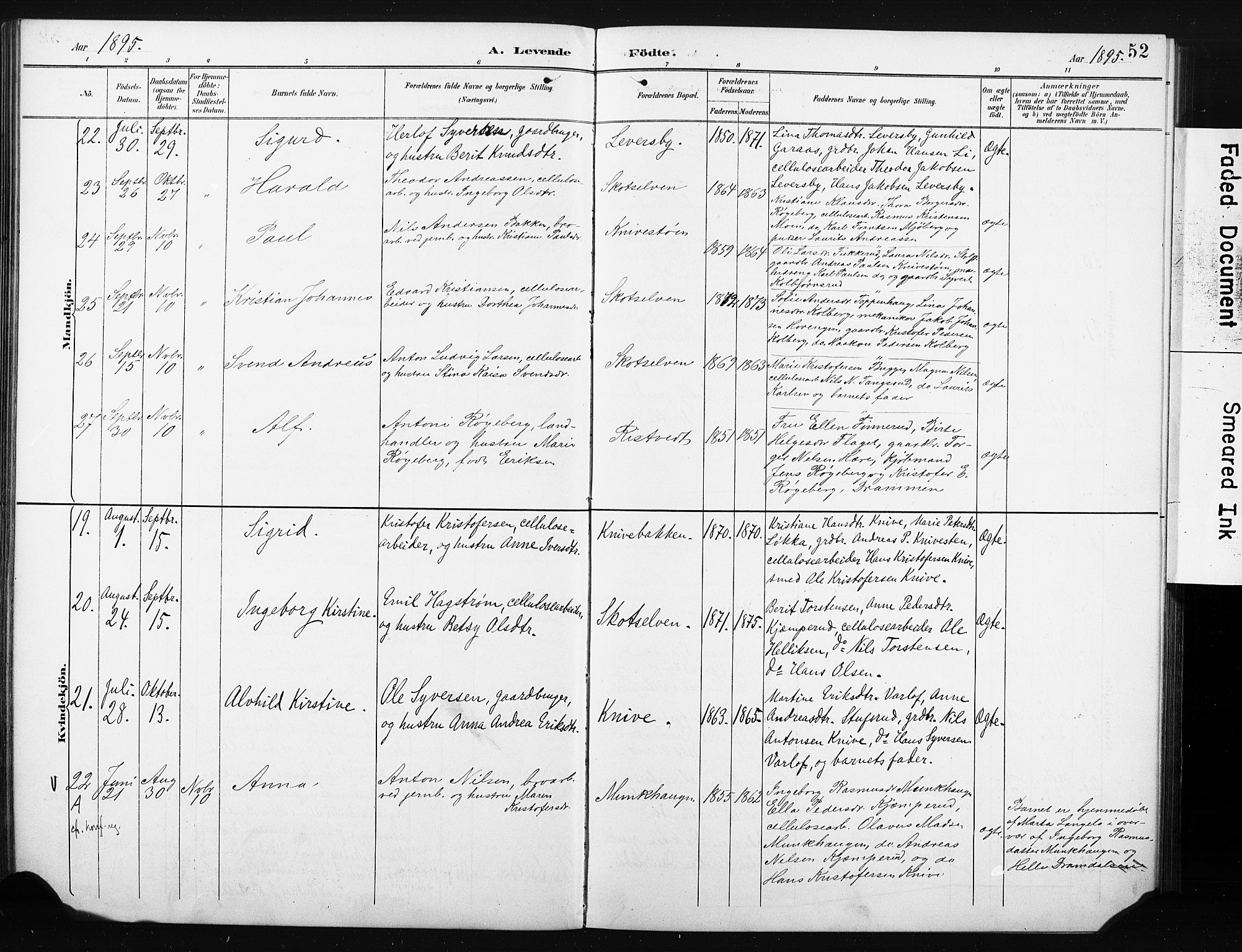 Eiker kirkebøker, SAKO/A-4/F/Fc/L0002: Parish register (official) no. III 2, 1889-1897, p. 52