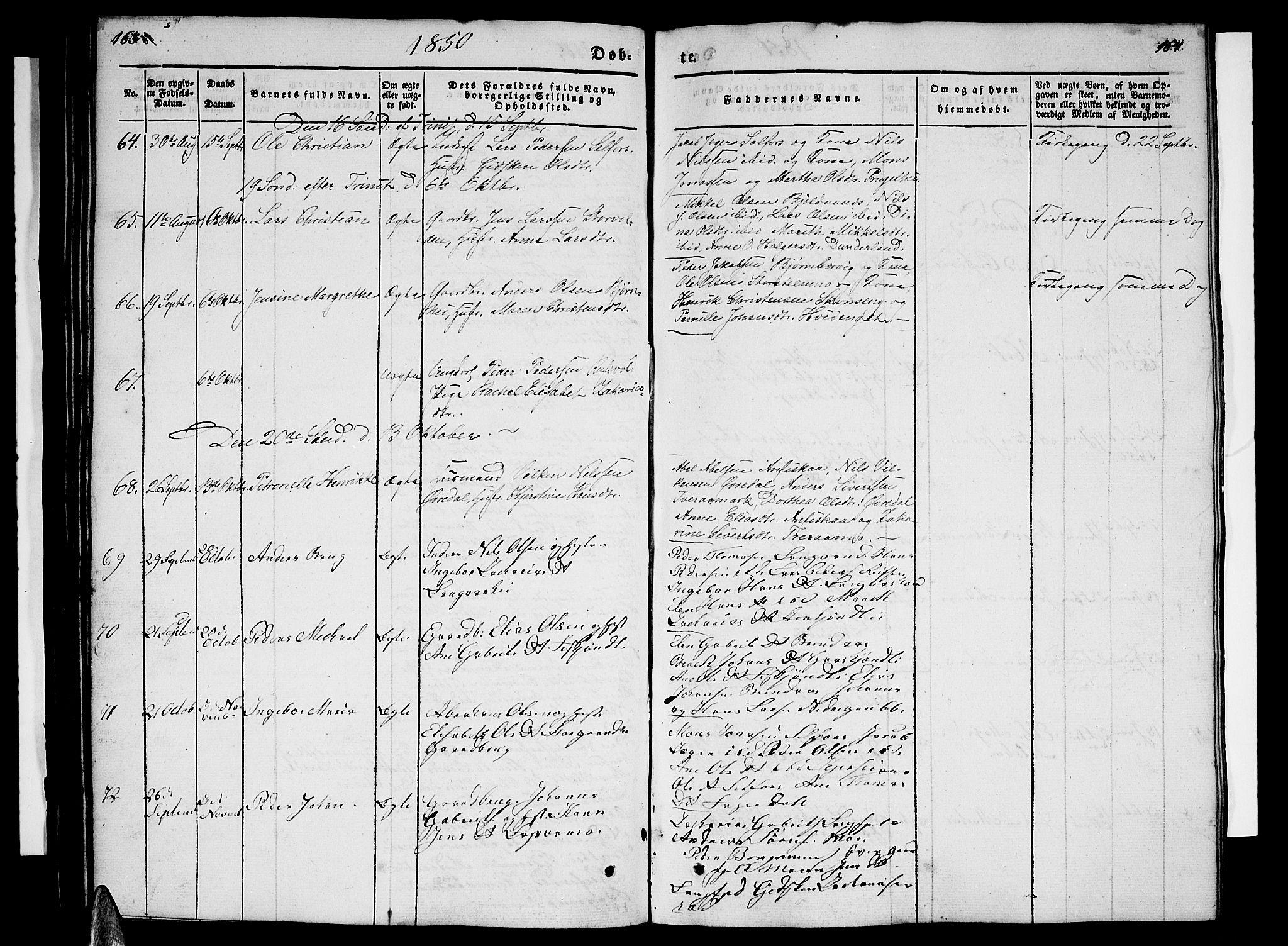 Ministerialprotokoller, klokkerbøker og fødselsregistre - Nordland, AV/SAT-A-1459/827/L0413: Parish register (copy) no. 827C02, 1842-1852, p. 163-164