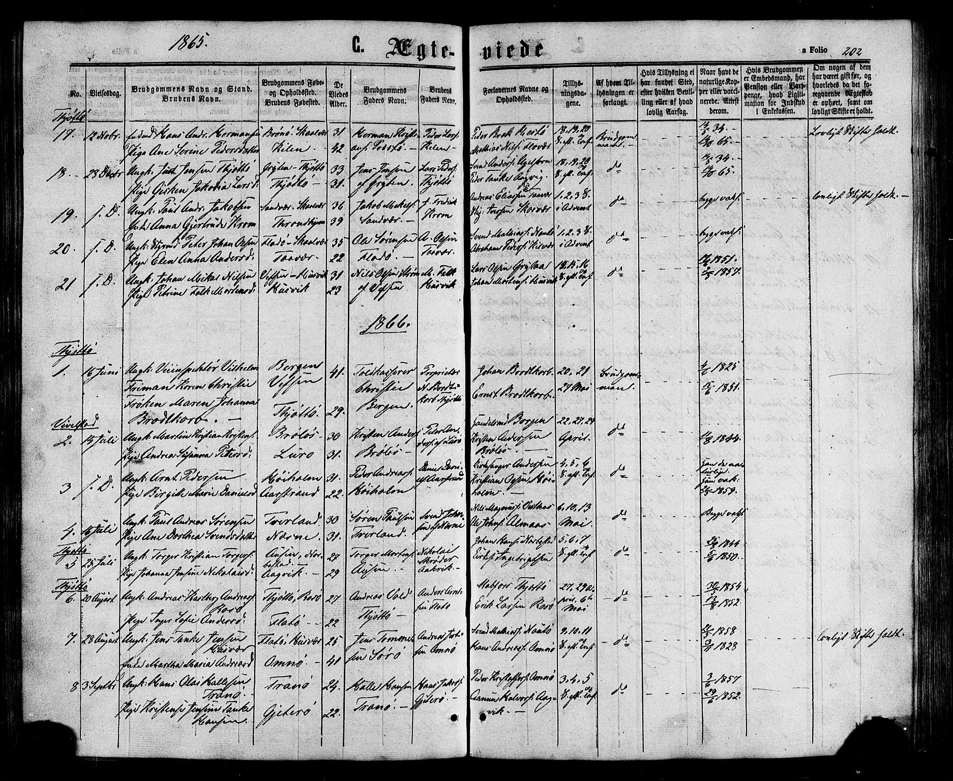 Ministerialprotokoller, klokkerbøker og fødselsregistre - Nordland, AV/SAT-A-1459/817/L0262: Parish register (official) no. 817A03/ 1, 1862-1877, p. 202