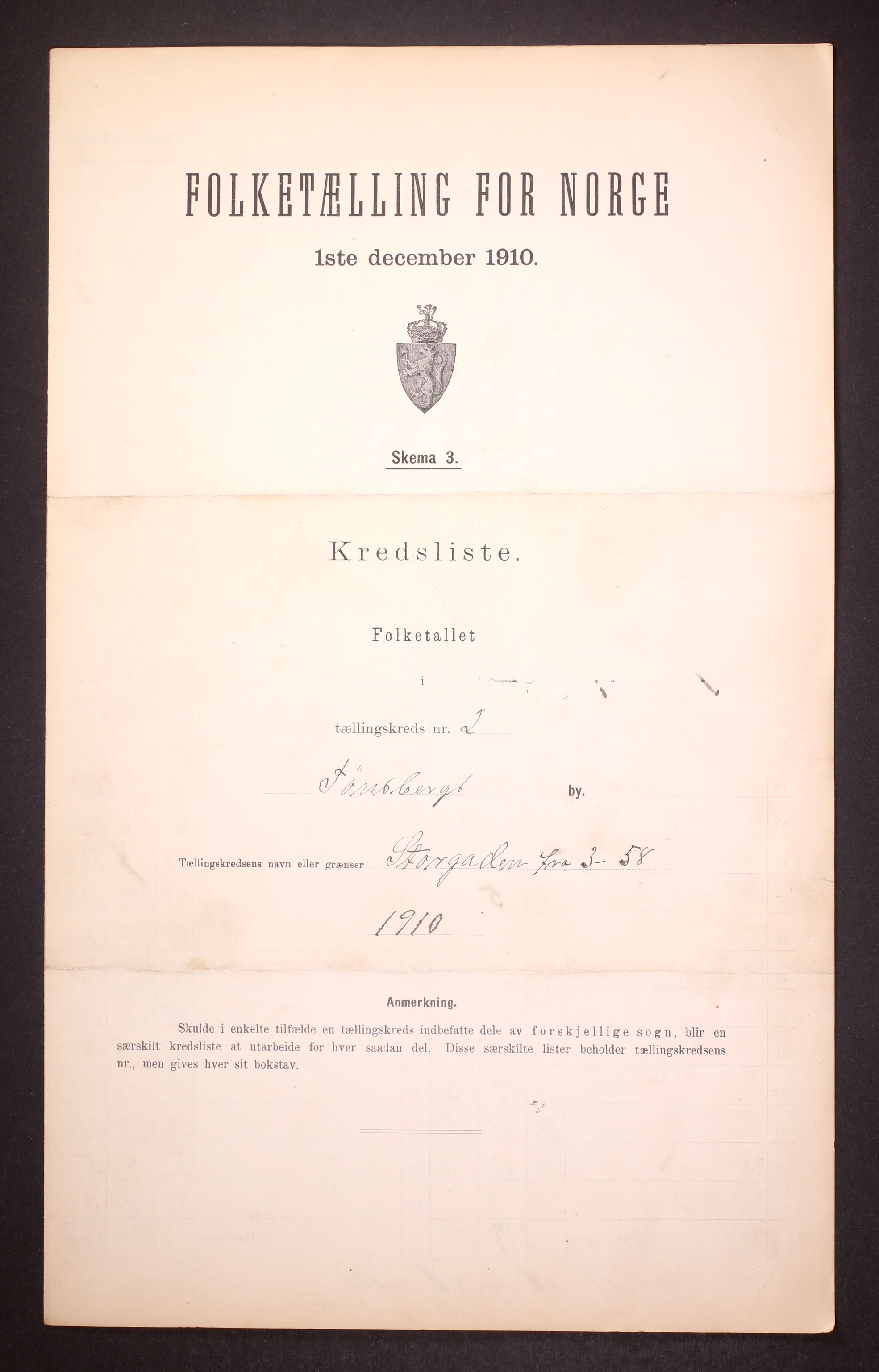 RA, 1910 census for Tønsberg, 1910, p. 7