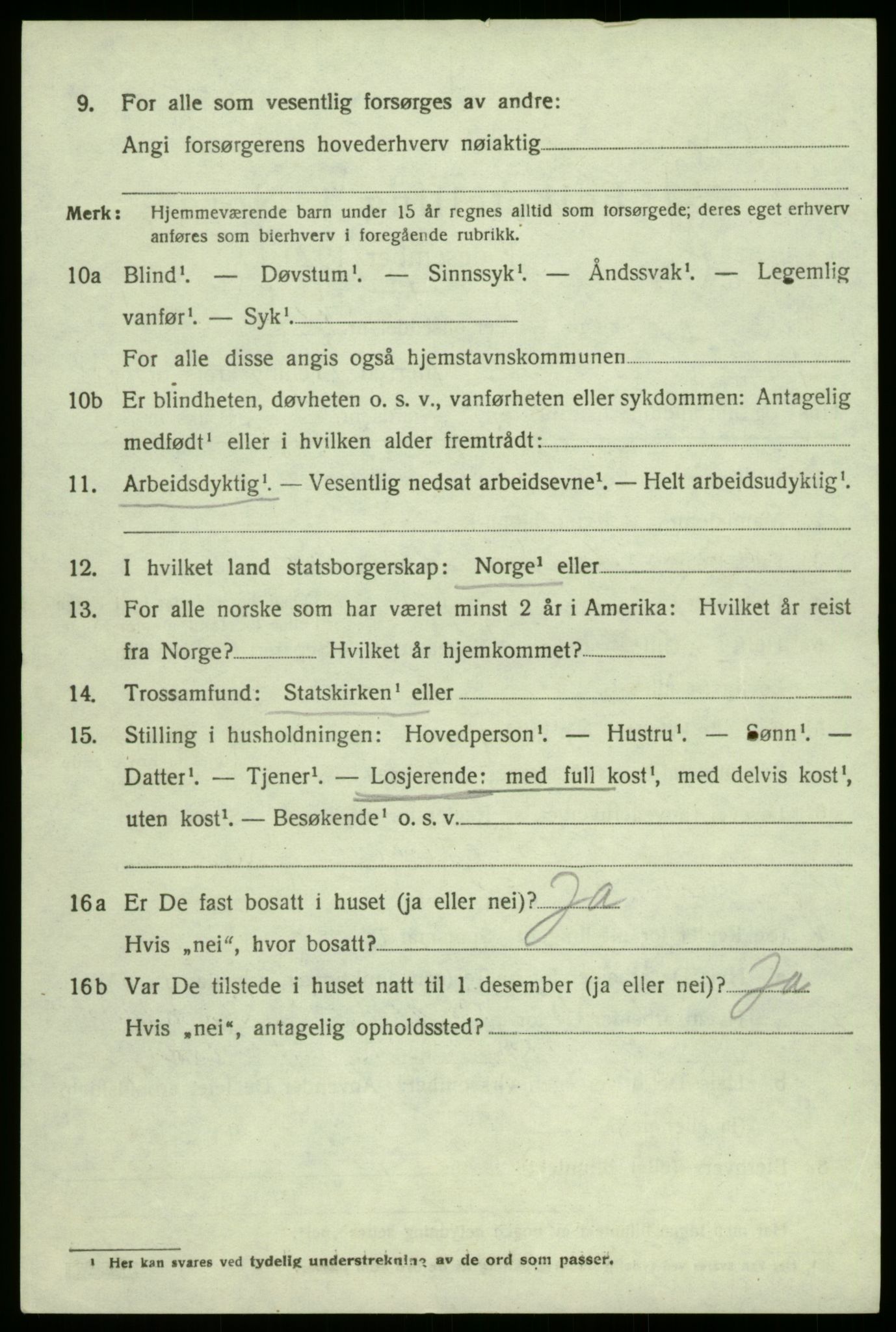 SAB, 1920 census for Bruvik, 1920, p. 1719