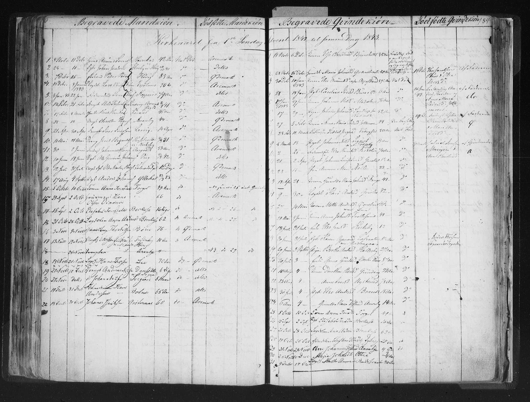 Aremark prestekontor Kirkebøker, SAO/A-10899/F/Fc/L0002: Parish register (official) no. III 2, 1834-1849, p. 184