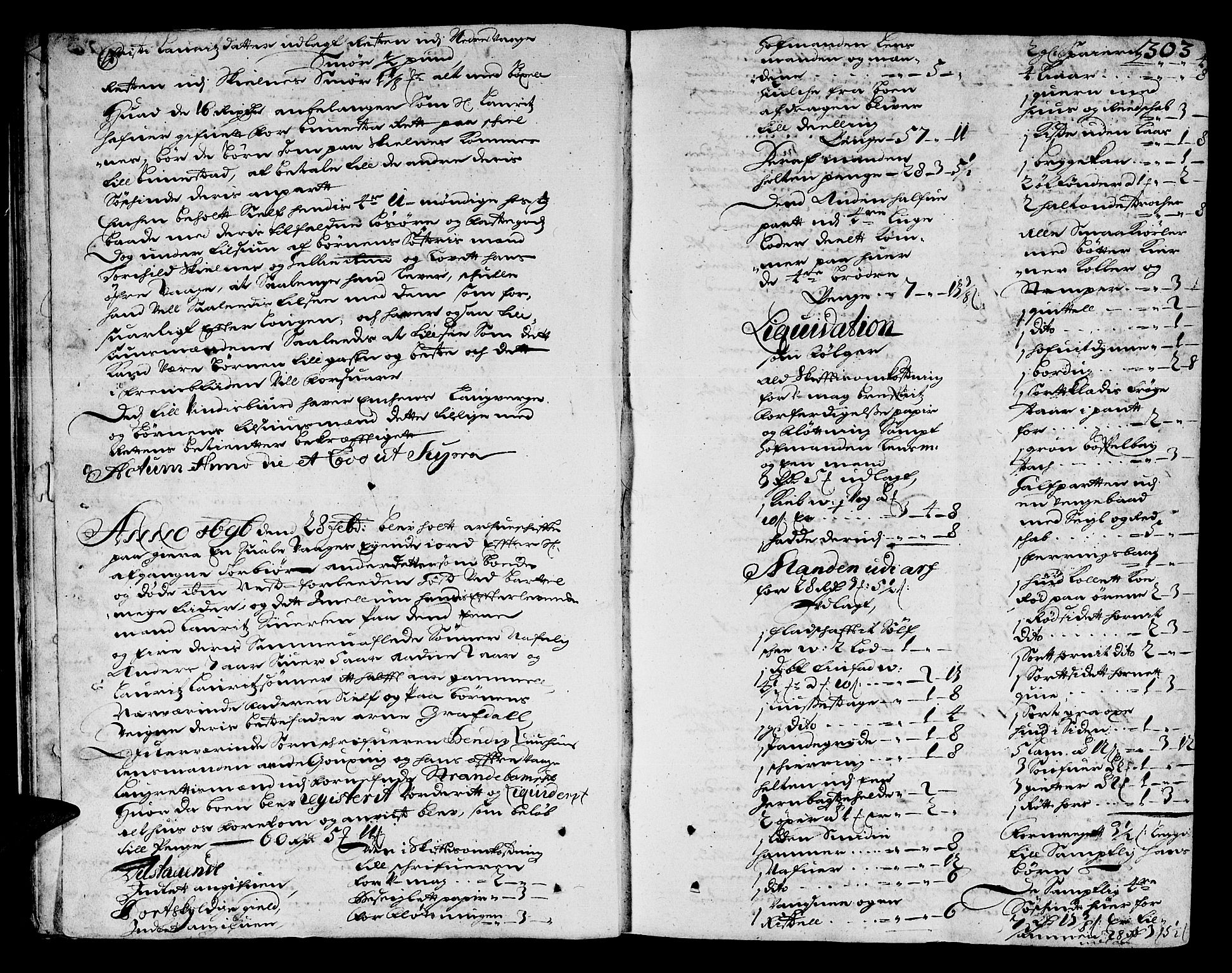 Sunnhordland sorenskrivar, AV/SAB-A-2401/1/H/Ha/Haa/L0002: Skifteprotokollar. Register på kort. Fol 290- ut, 1695-1699, p. 302b-303a