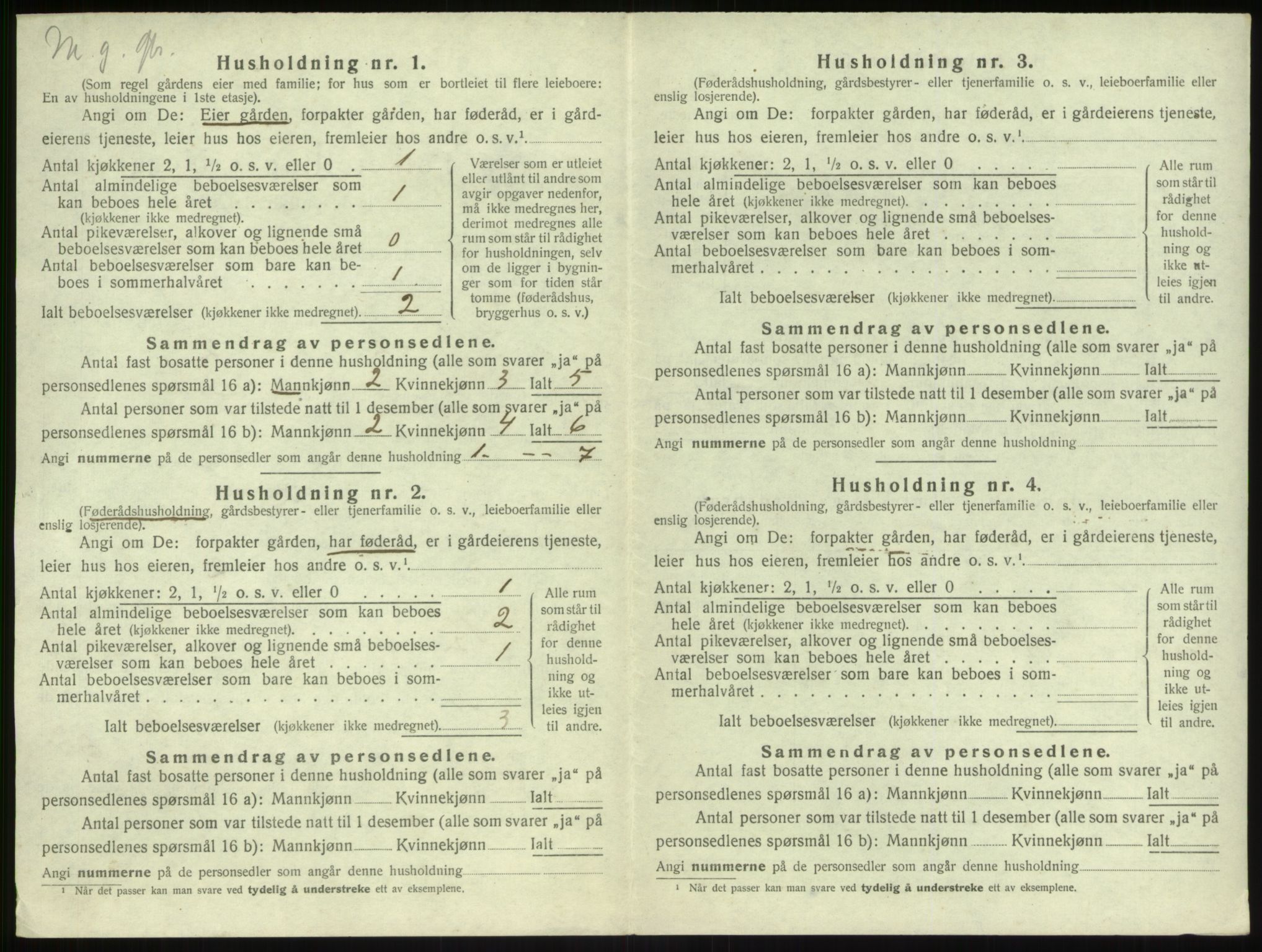 SAB, 1920 census for Vik, 1920, p. 273