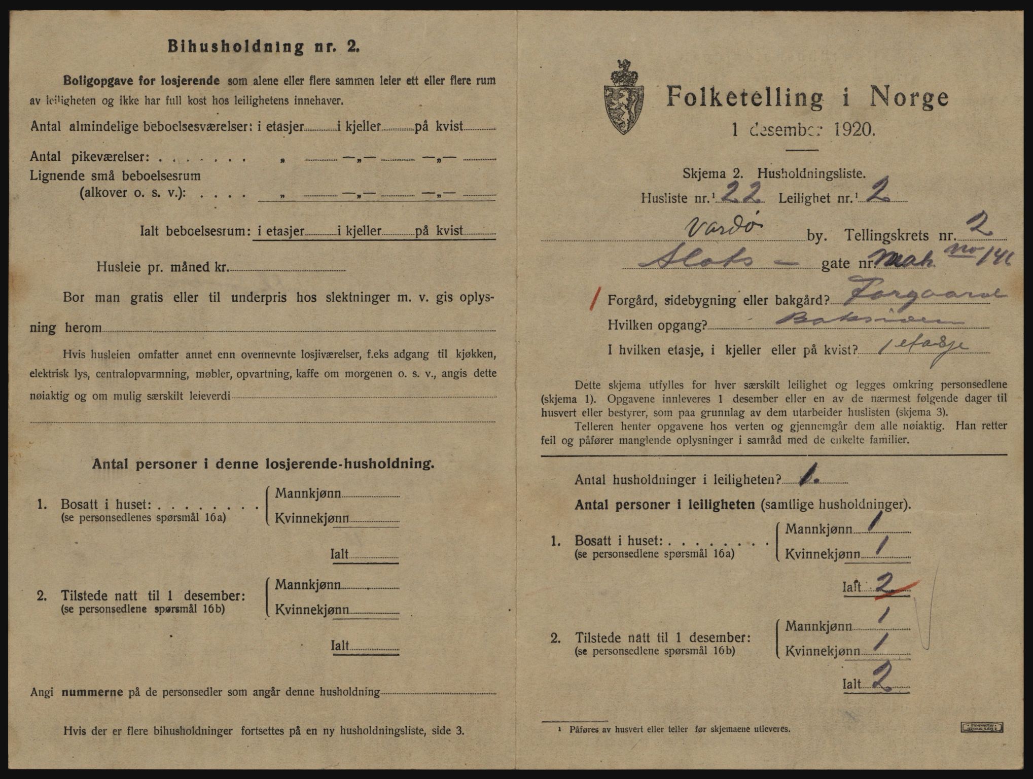 SATØ, 1920 census for Vardø, 1920, p. 1793