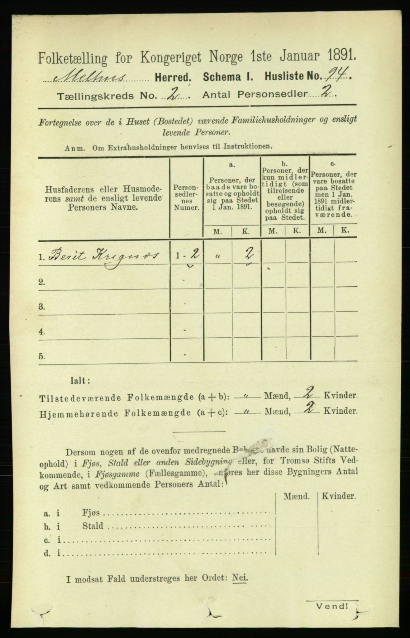 RA, 1891 census for 1653 Melhus, 1891, p. 731