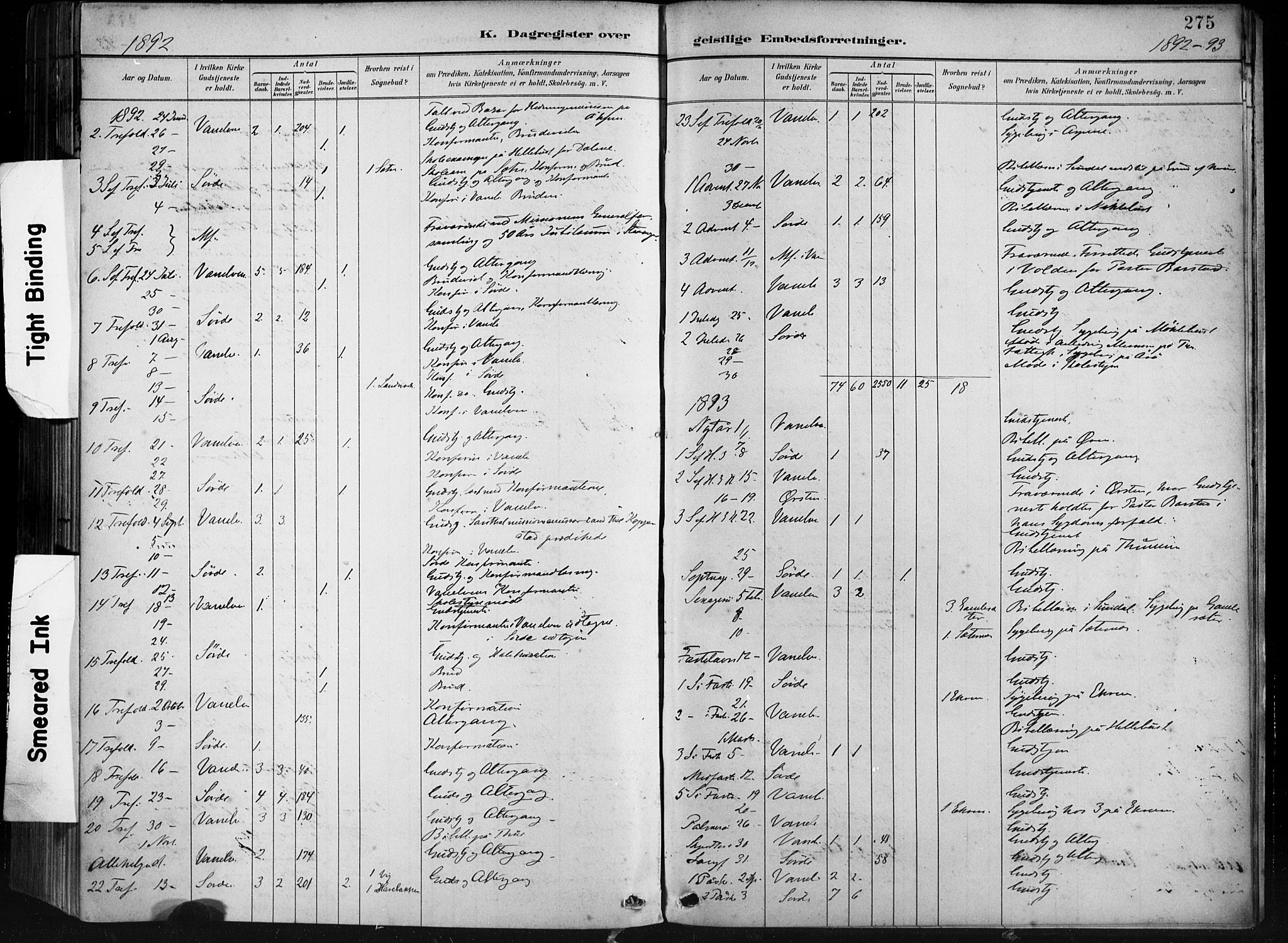 Ministerialprotokoller, klokkerbøker og fødselsregistre - Møre og Romsdal, AV/SAT-A-1454/501/L0008: Parish register (official) no. 501A08, 1885-1901, p. 275