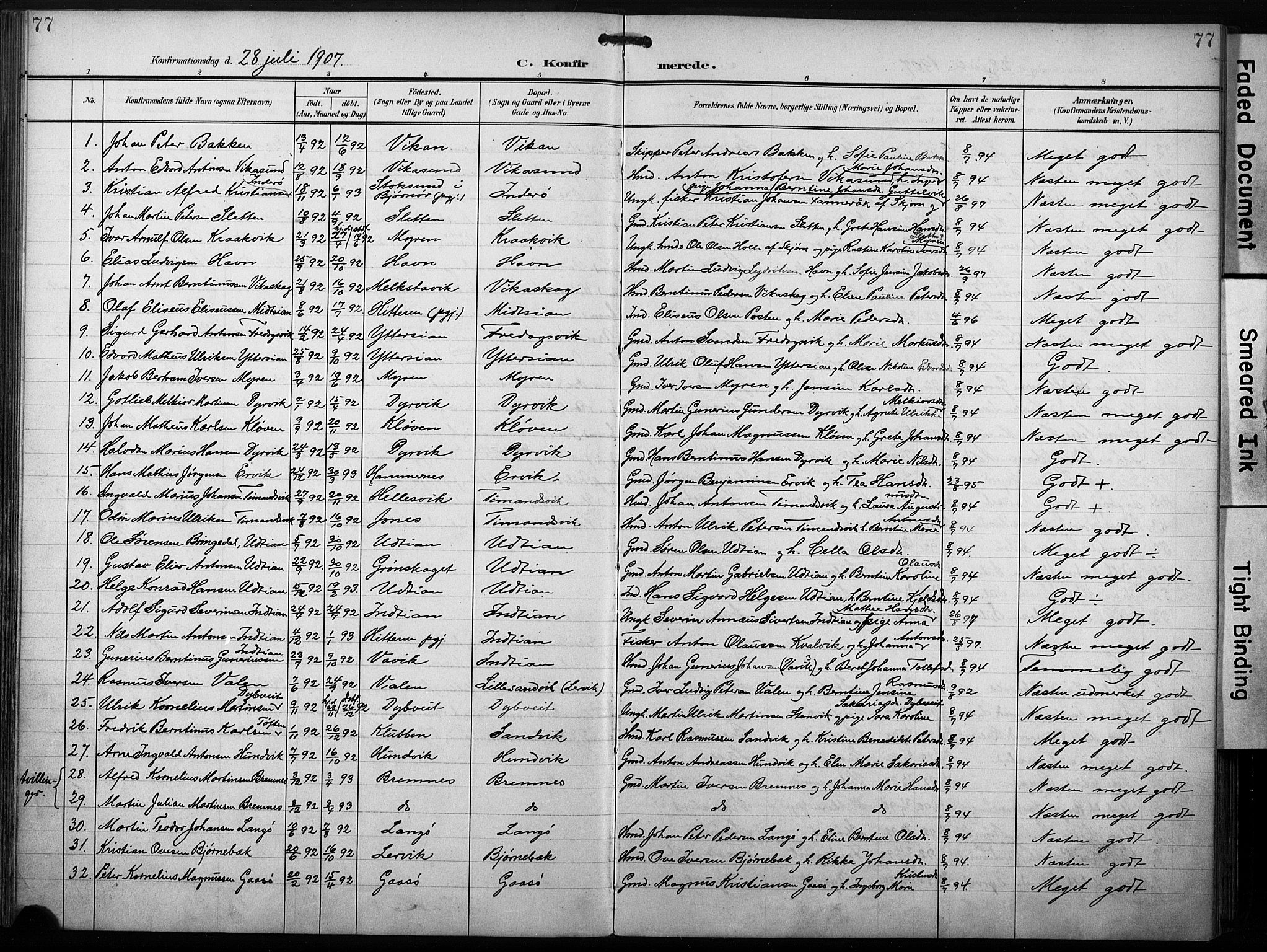 Ministerialprotokoller, klokkerbøker og fødselsregistre - Sør-Trøndelag, SAT/A-1456/640/L0580: Parish register (official) no. 640A05, 1902-1910, p. 77