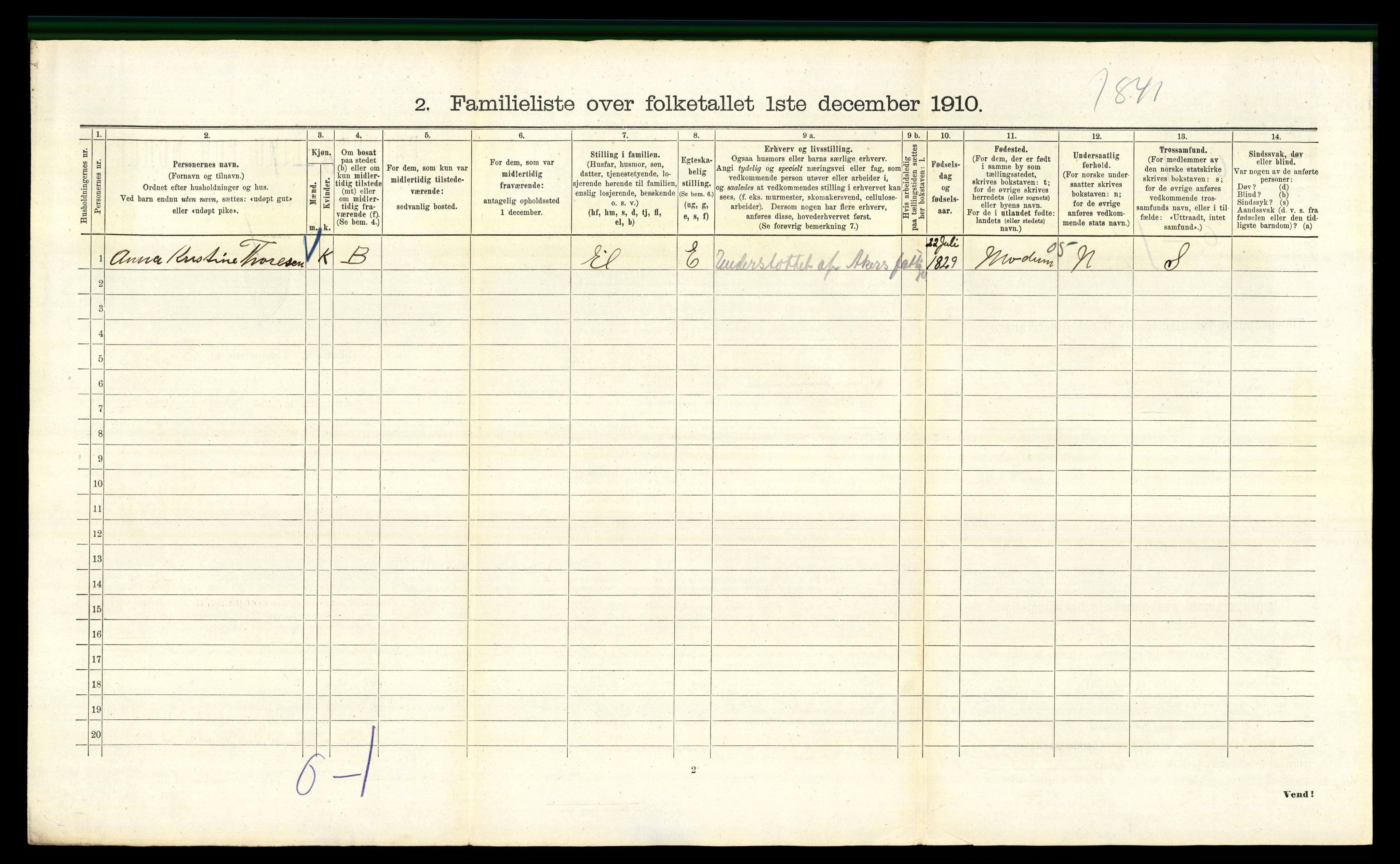 RA, 1910 census for Kristiania, 1910, p. 124810