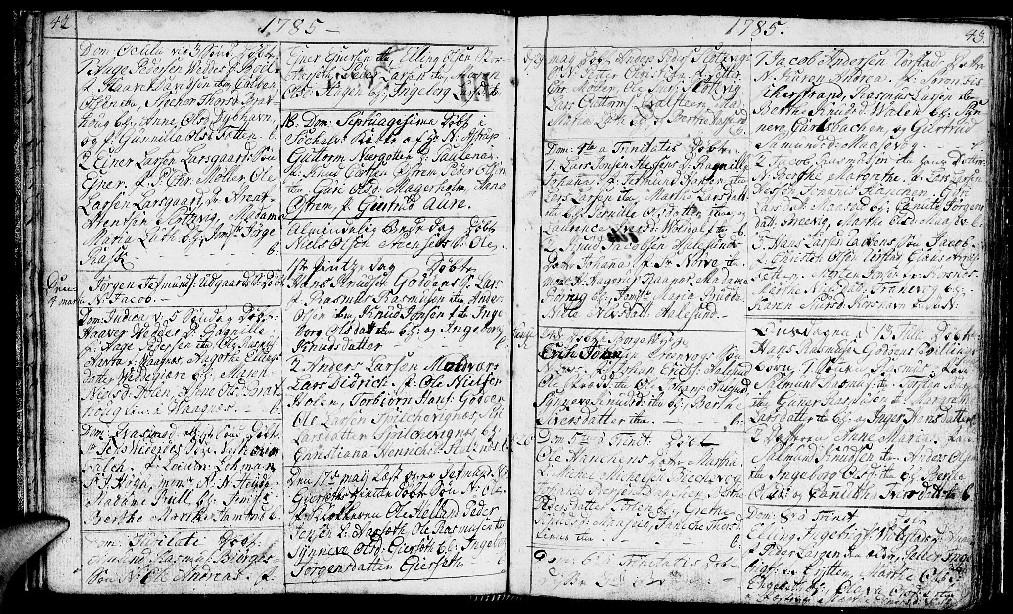 Ministerialprotokoller, klokkerbøker og fødselsregistre - Møre og Romsdal, SAT/A-1454/528/L0421: Parish register (copy) no. 528C02, 1785-1800, p. 42-43