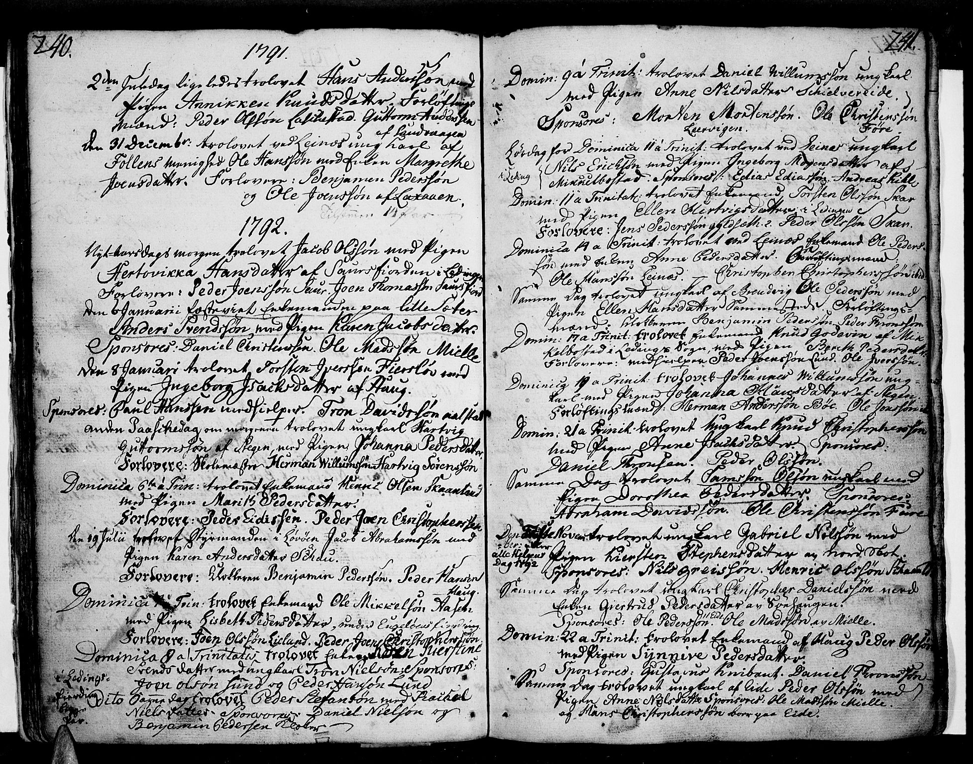 Ministerialprotokoller, klokkerbøker og fødselsregistre - Nordland, SAT/A-1459/855/L0796: Parish register (official) no. 855A04, 1776-1813, p. 240-241