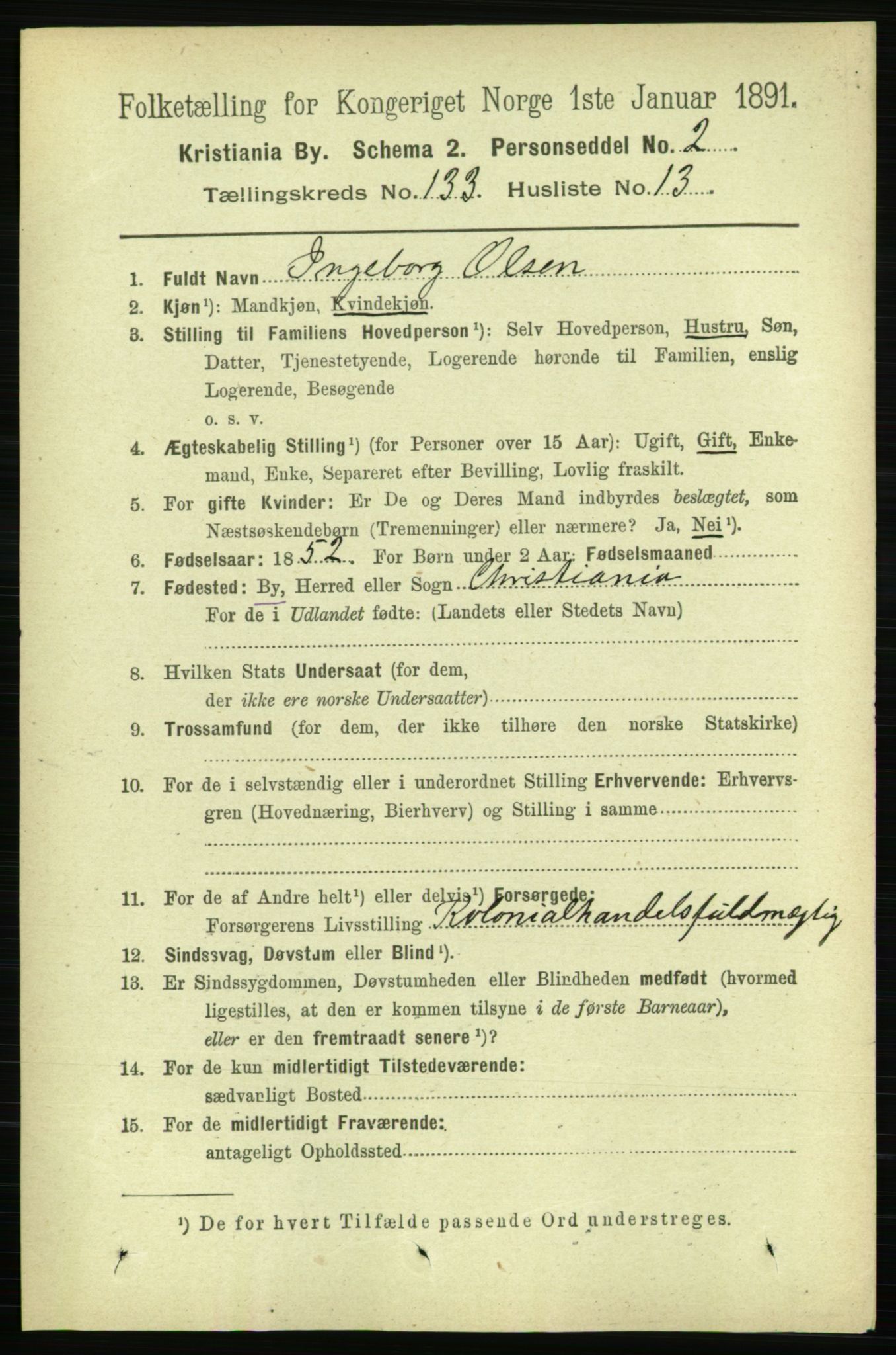 RA, 1891 census for 0301 Kristiania, 1891, p. 72687