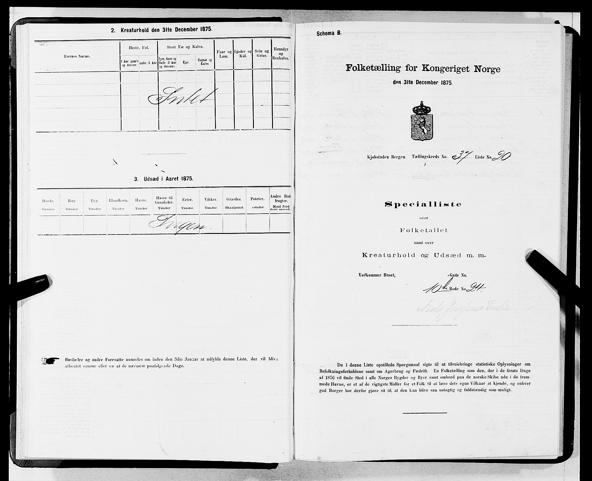 SAB, 1875 census for 1301 Bergen, 1875, p. 1938