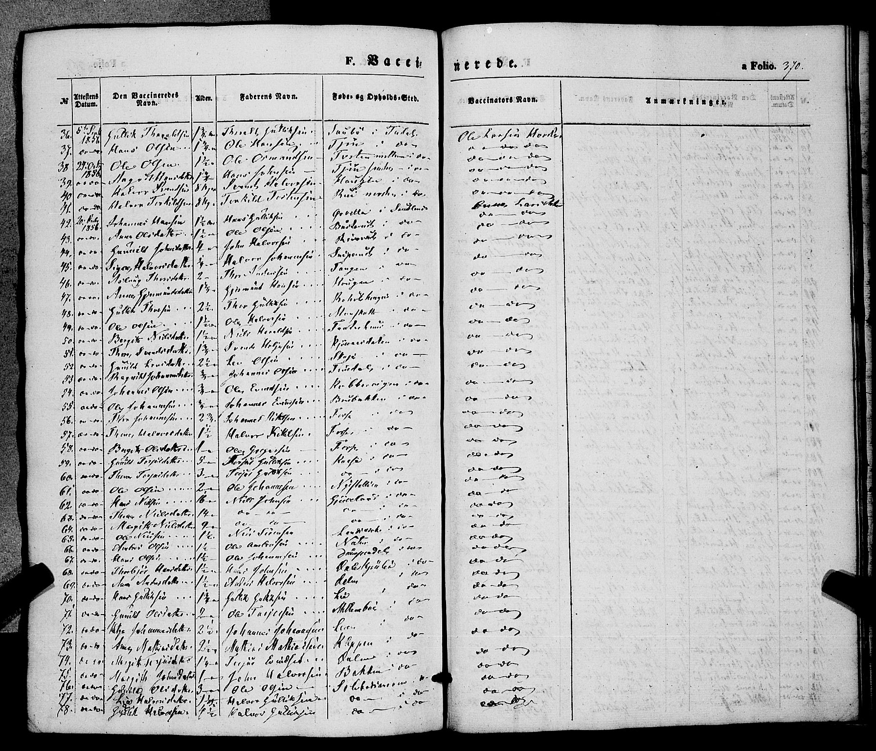 Hjartdal kirkebøker, SAKO/A-270/F/Fa/L0008: Parish register (official) no. I 8, 1844-1859, p. 370