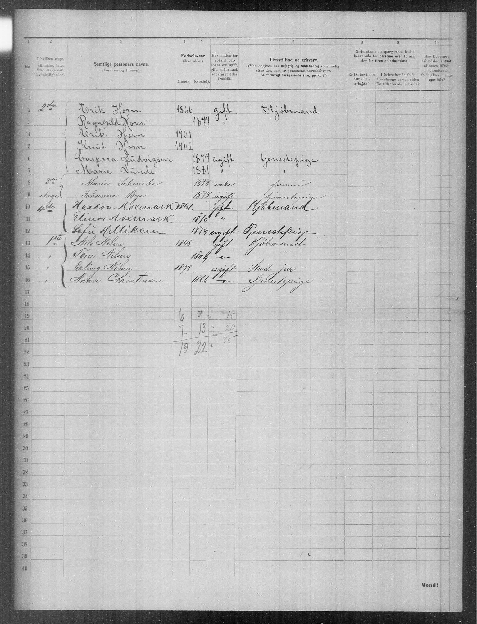 OBA, Municipal Census 1903 for Kristiania, 1903, p. 11315