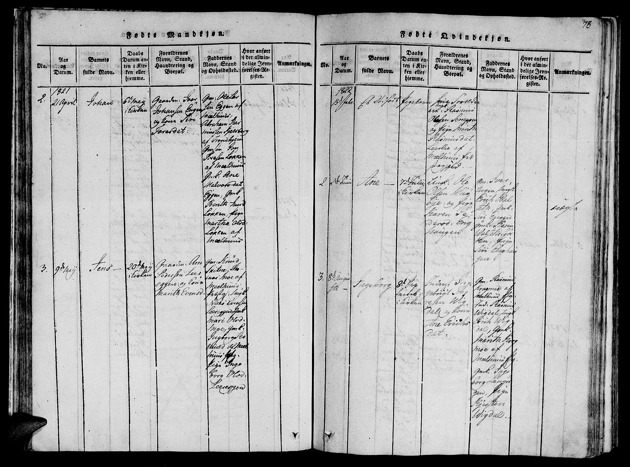 Ministerialprotokoller, klokkerbøker og fødselsregistre - Sør-Trøndelag, SAT/A-1456/612/L0373: Parish register (official) no. 612A06 /2, 1816-1828, p. 73