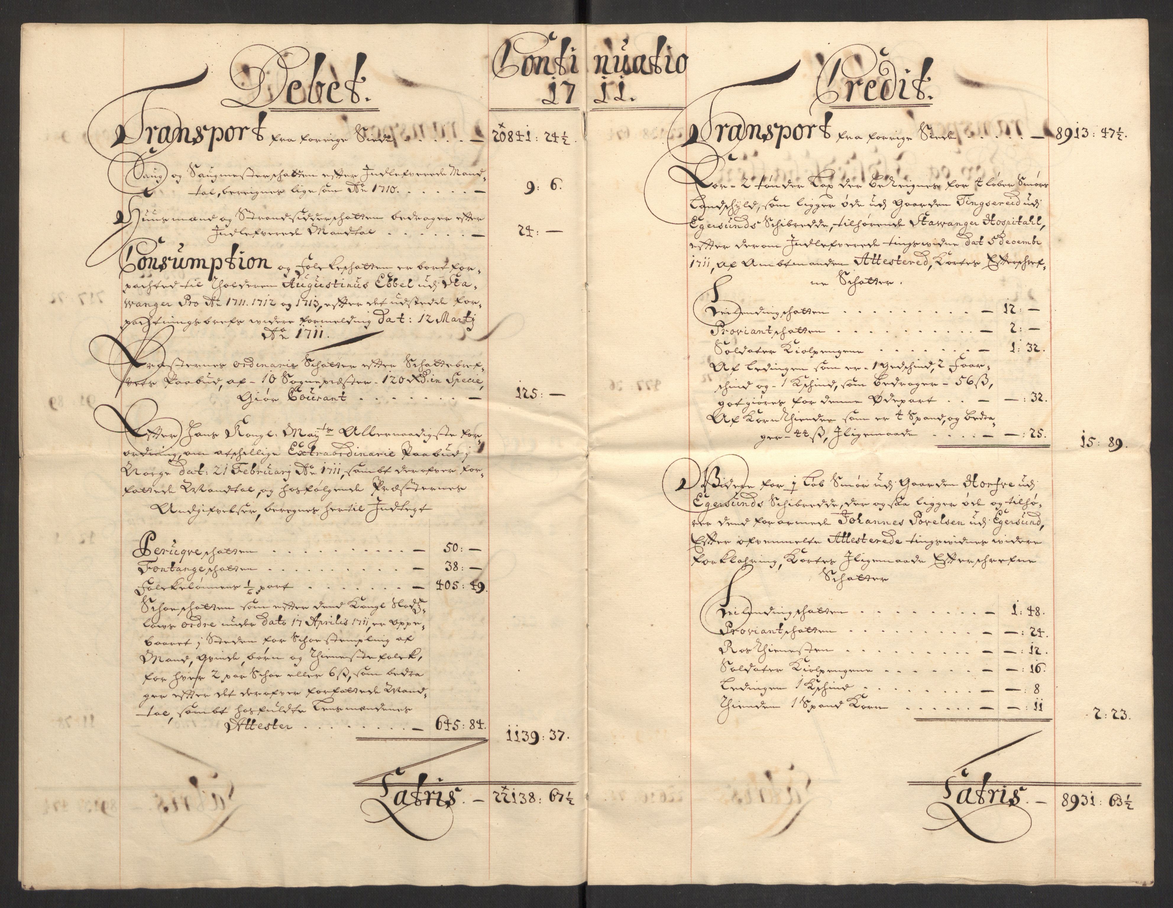 Rentekammeret inntil 1814, Reviderte regnskaper, Fogderegnskap, AV/RA-EA-4092/R46/L2735: Fogderegnskap Jæren og Dalane, 1711, p. 42