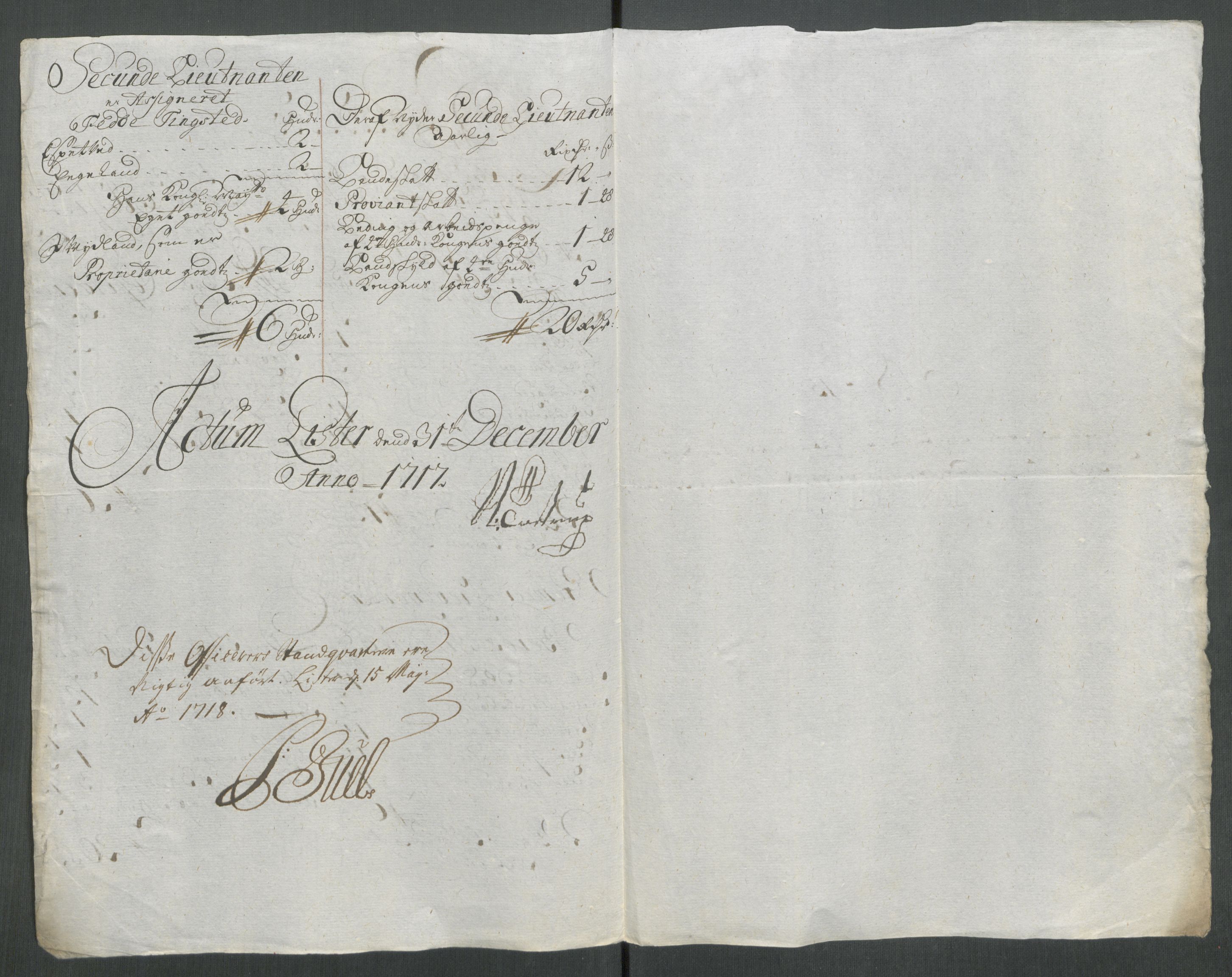 Rentekammeret inntil 1814, Reviderte regnskaper, Fogderegnskap, AV/RA-EA-4092/R43/L2561: Fogderegnskap Lista og Mandal, 1717, p. 212