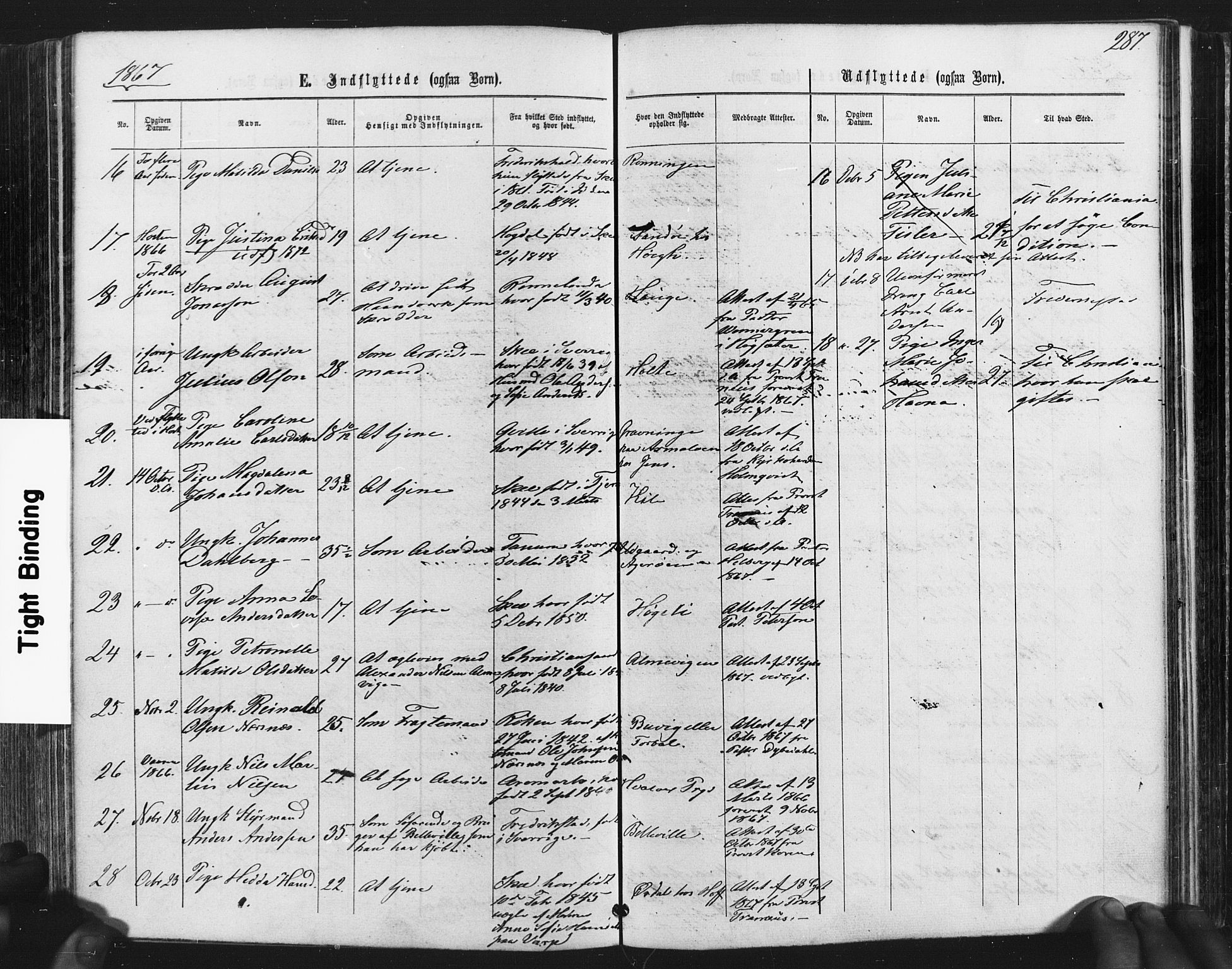 Hvaler prestekontor Kirkebøker, SAO/A-2001/F/Fa/L0007: Parish register (official) no. I 7, 1864-1878, p. 287